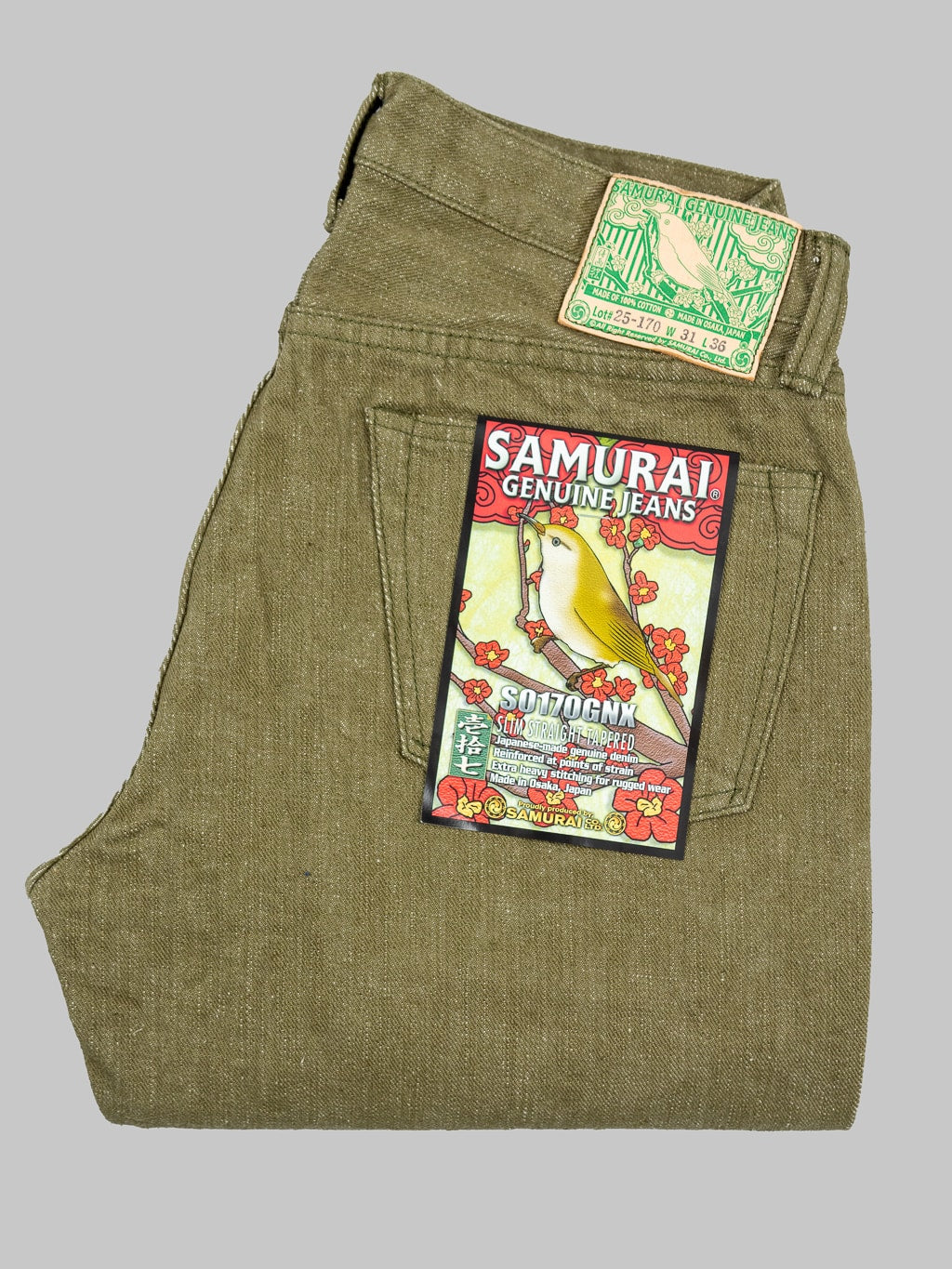 Samurai Jeans S0170GNX "Uguisu" 17oz Straight Tapered Jeans