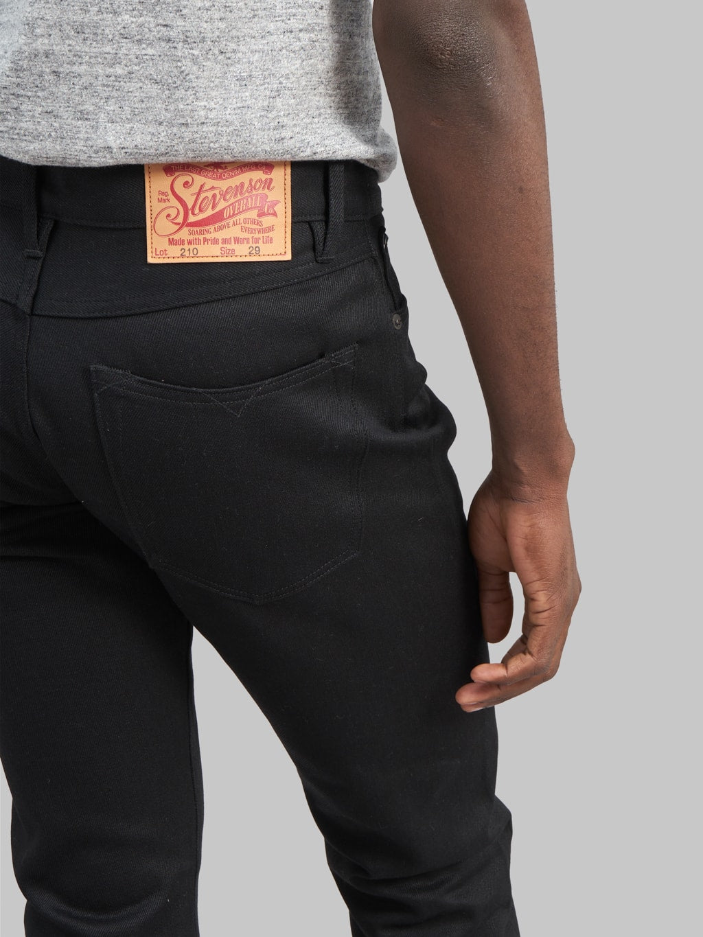 Stevenson Overall Big Sur 210 slim tapered jeans black back pocket