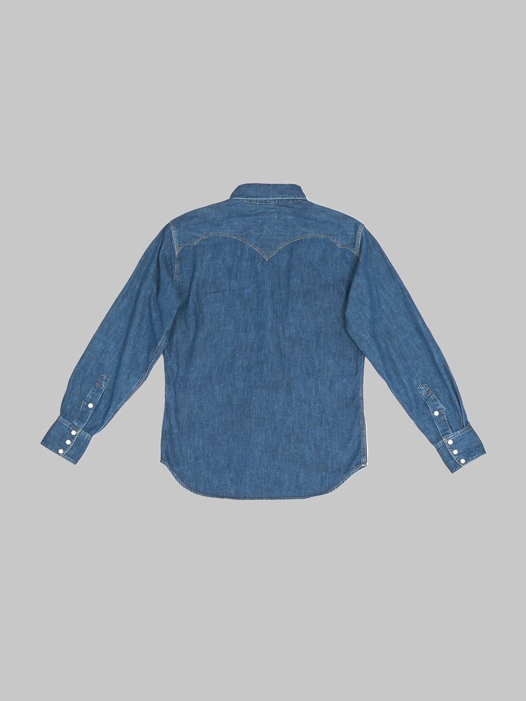 Stevenson overall cody shirt faded indigo denim back view