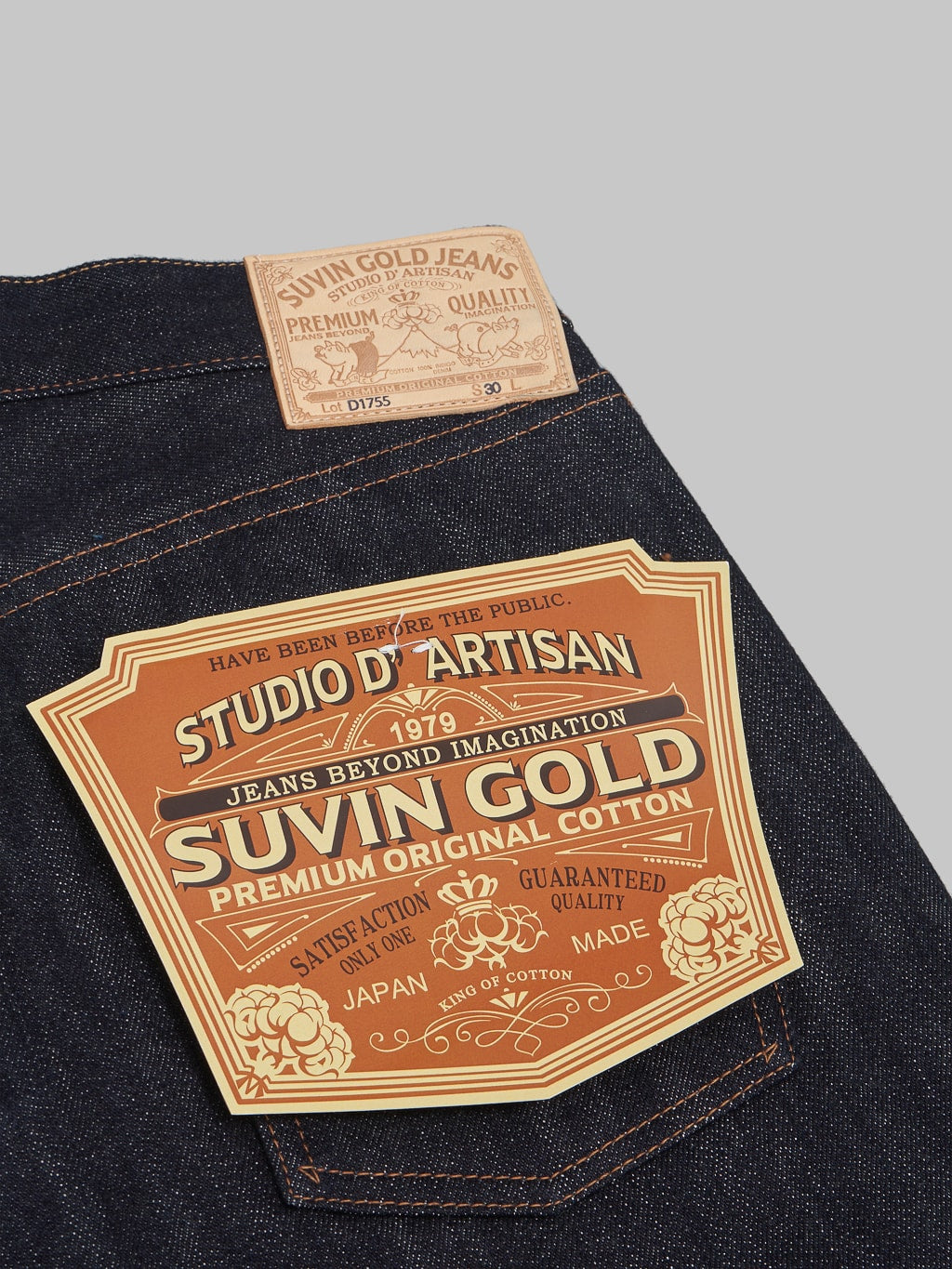 Studio DArtisan Suvin Gold D1755 Regular Straight Narrow Jeans pocket flasher