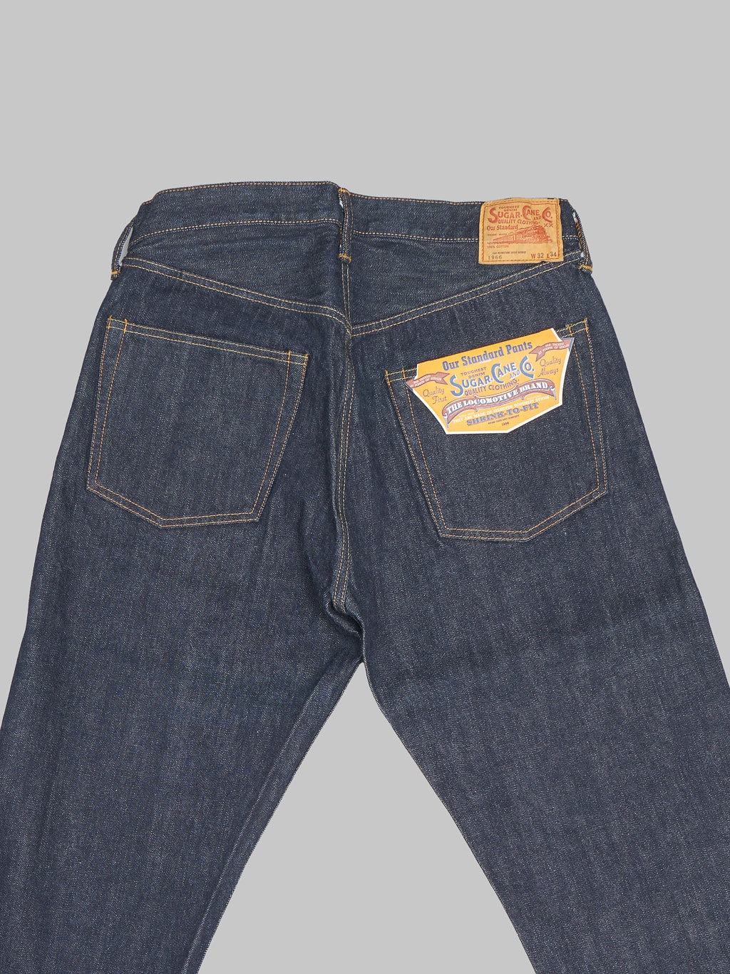 Sugar Cane 1966 Model 14oz Regular Straight Jeans back pockets