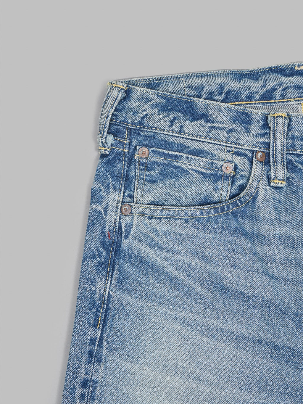 Sugar Cane 2021SW Model Stonewashed Slim Tapered selvedge Jeans coin pocket