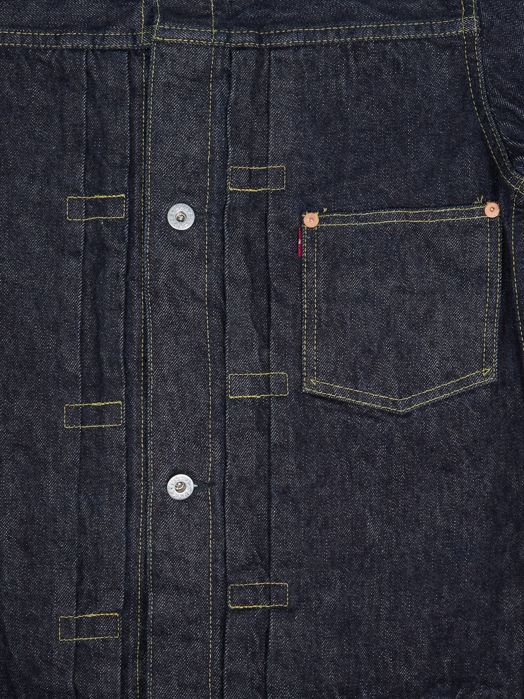 tcb 40s denim jacket chest front details