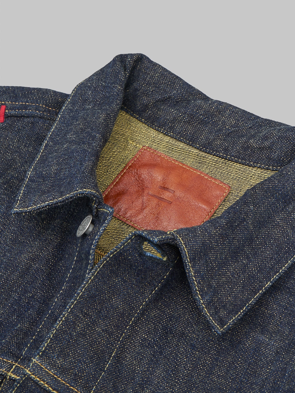 Tanuki soga selvedge denim type II jacket deerskin leather patch