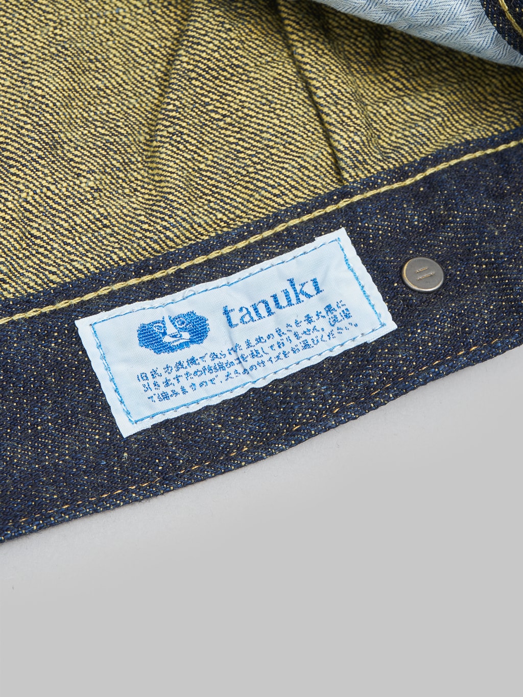 Tanuki soga selvedge denim type II jacket inner brand tag