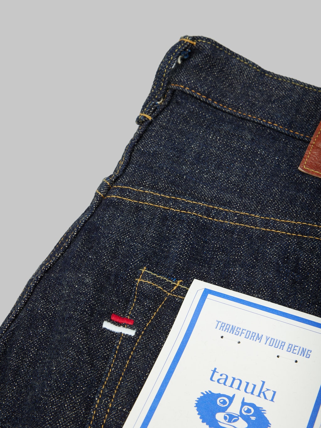 Tanuki Zetto Benkei High Tapered Jeans embroided brand logo