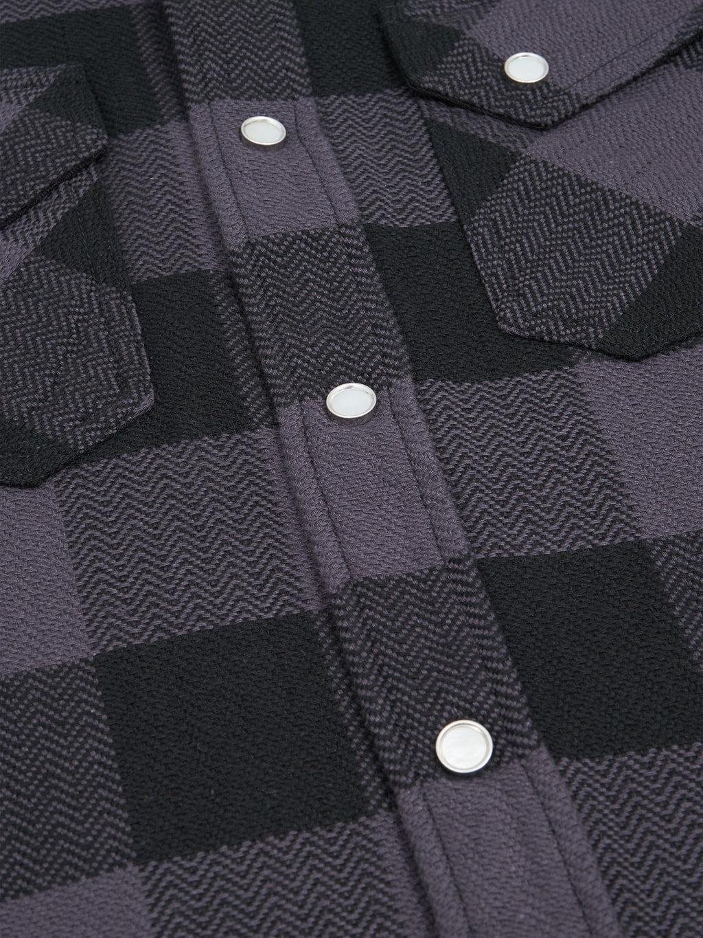 The Flat Head Block Check Flannel Western Shirt Grey/Black