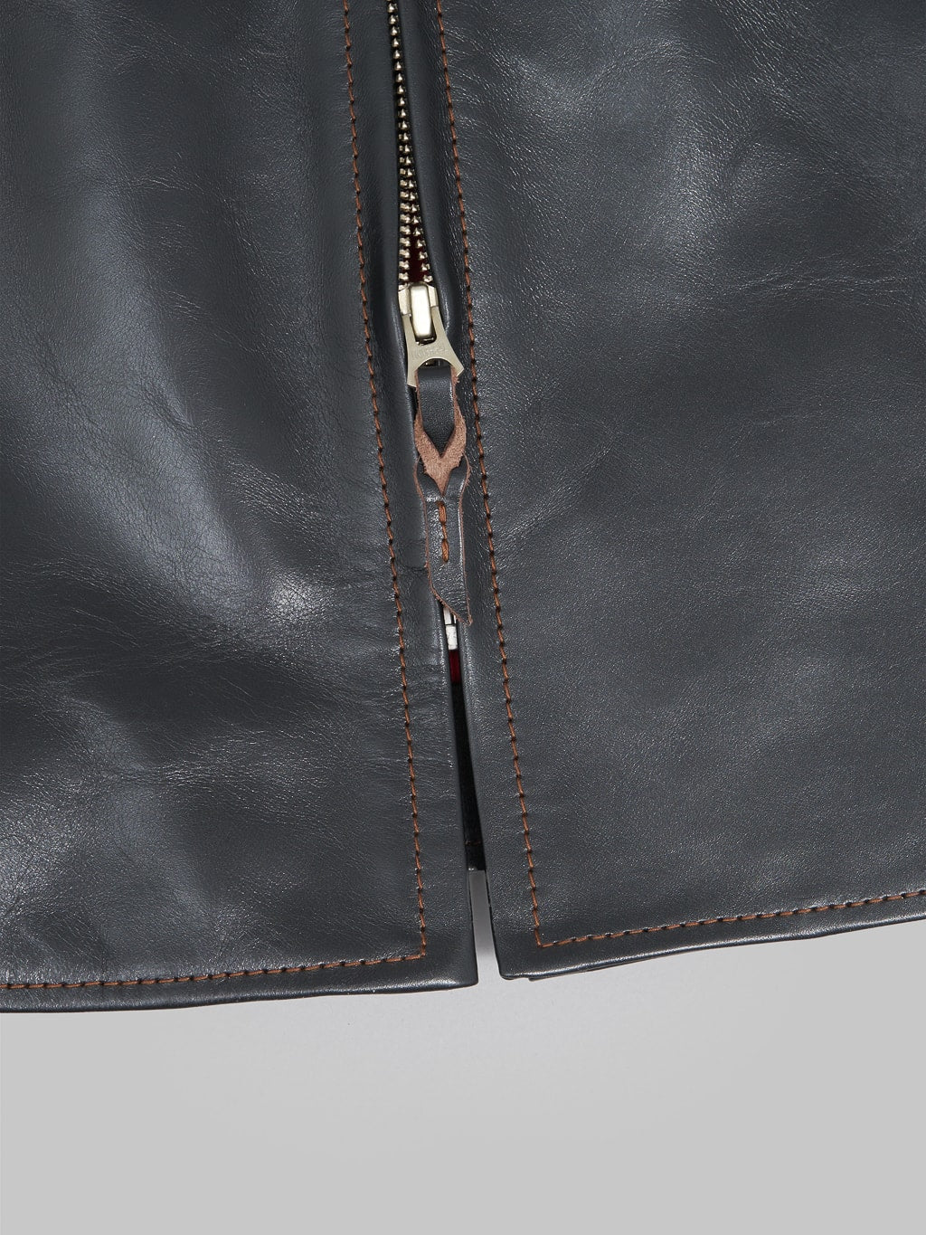The Flat Head Horsehide leather Single Riders Jacket Black Semi Aniline zip