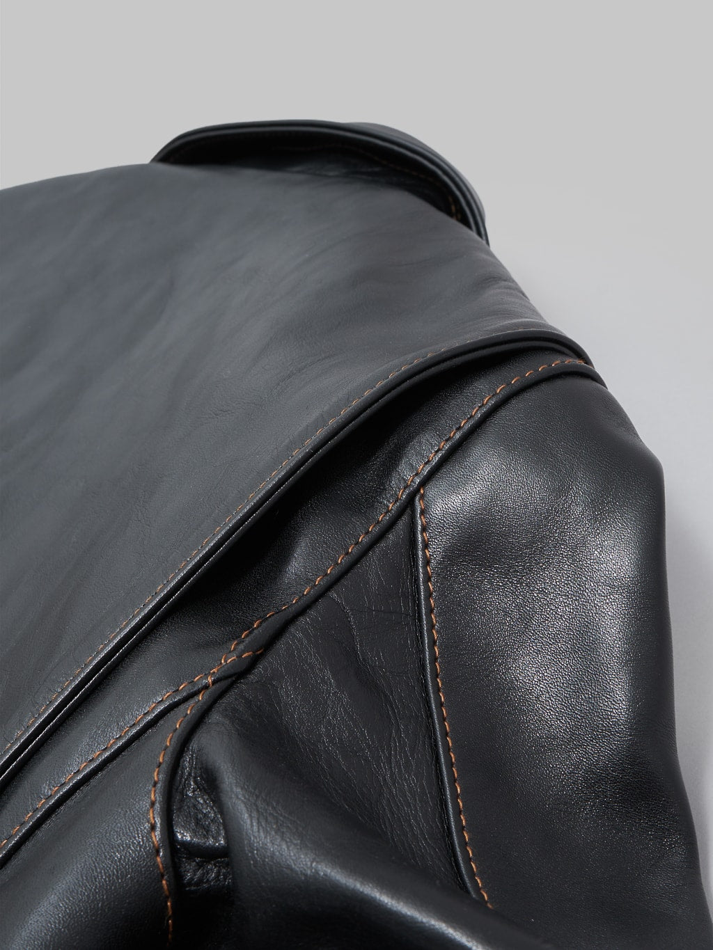 The Flat Head Horsehide leather double Riders Jacket Black Semi Aniline leather
