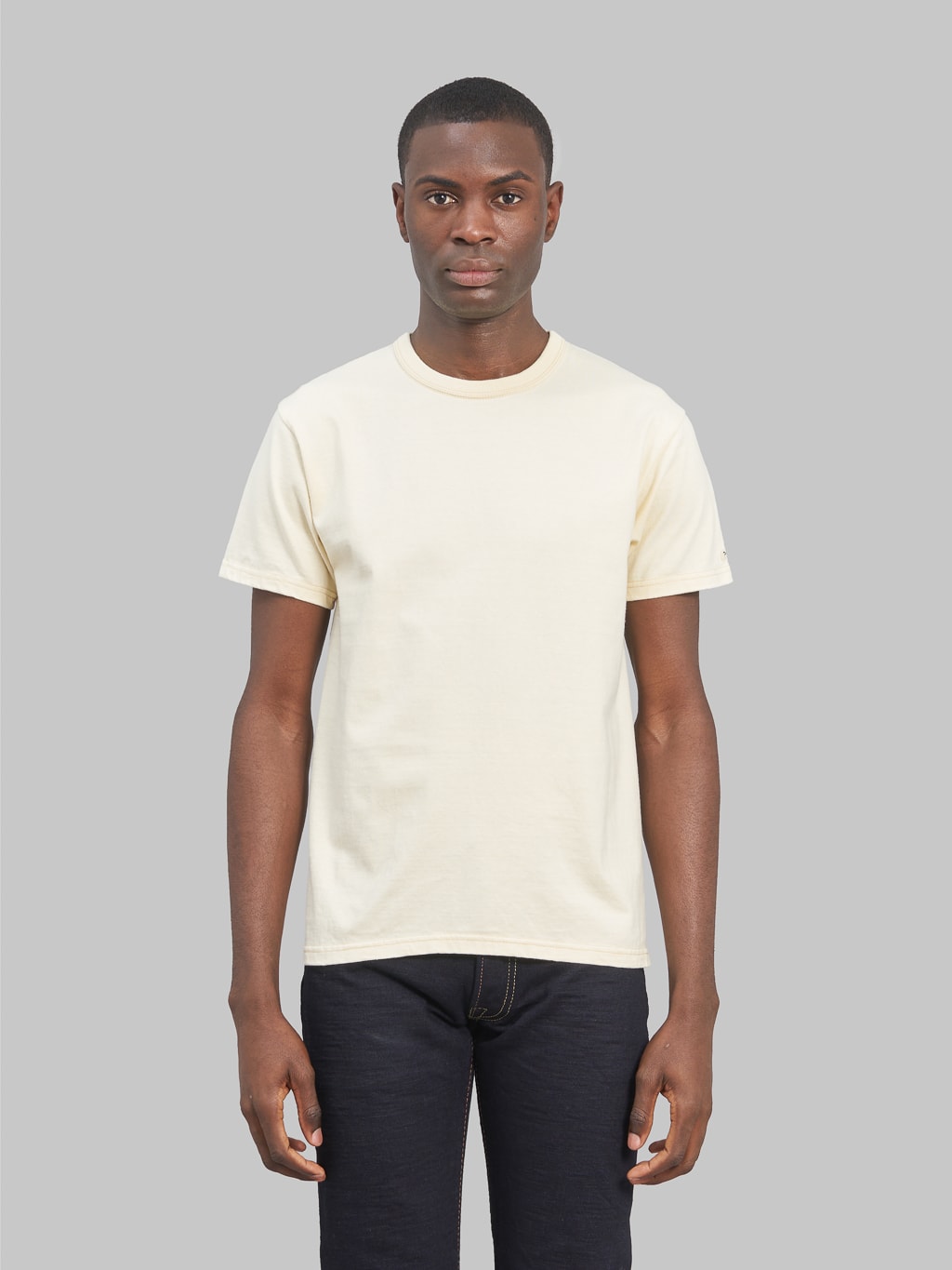 The Flat Head Loopwheeled Heavyweight Plain T-Shirt Ivory