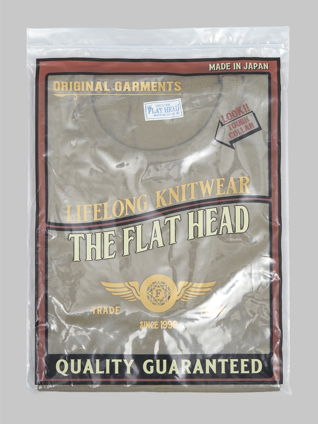 The Flat Head Loopwheeled Heavyweight Plain T-Shirt Olive