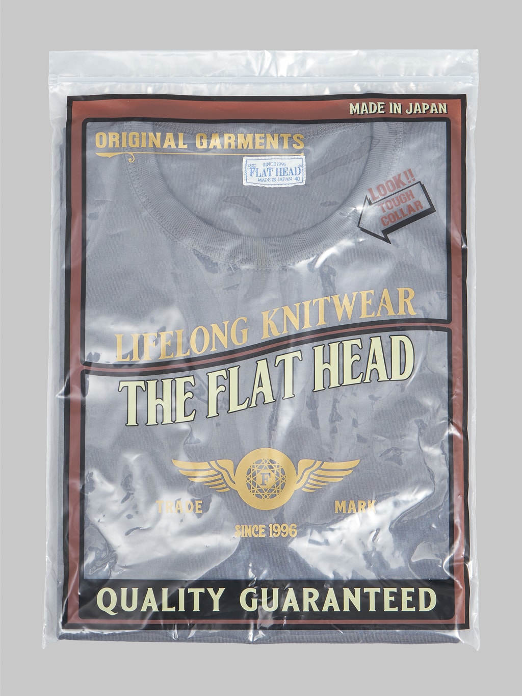 The Flat Head Loopwheeled Heavyweight Plain T-Shirt Charcoal