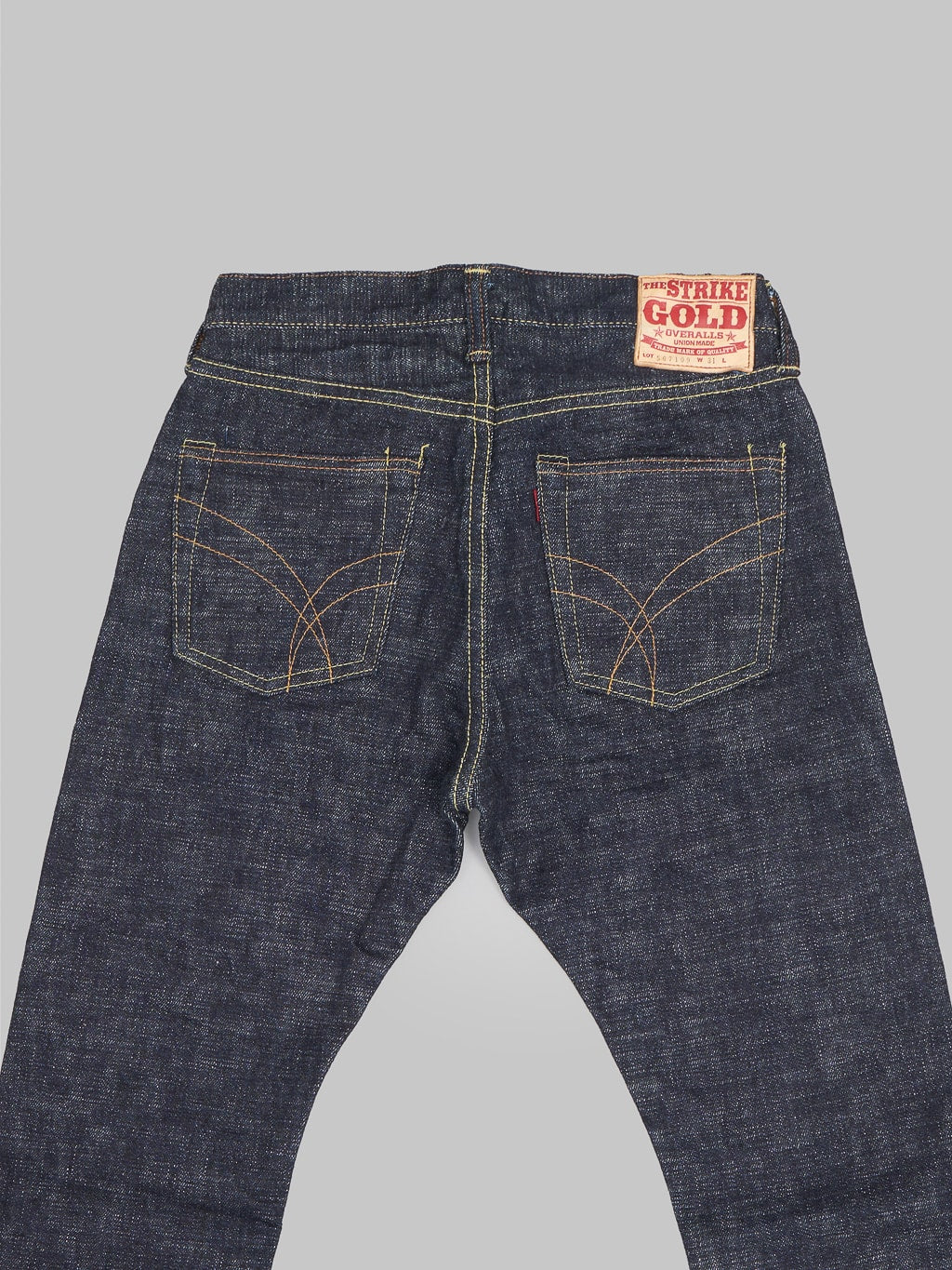 The Strike Gold 7109 Ultra Slubby Slim Tapered Jeans back pockets