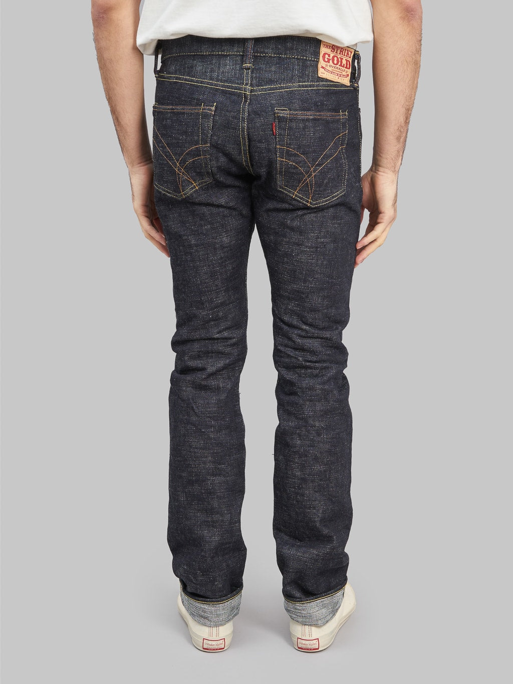 The Strike Gold 7109 Ultra Slubby Slim Tapered Jeans back fit