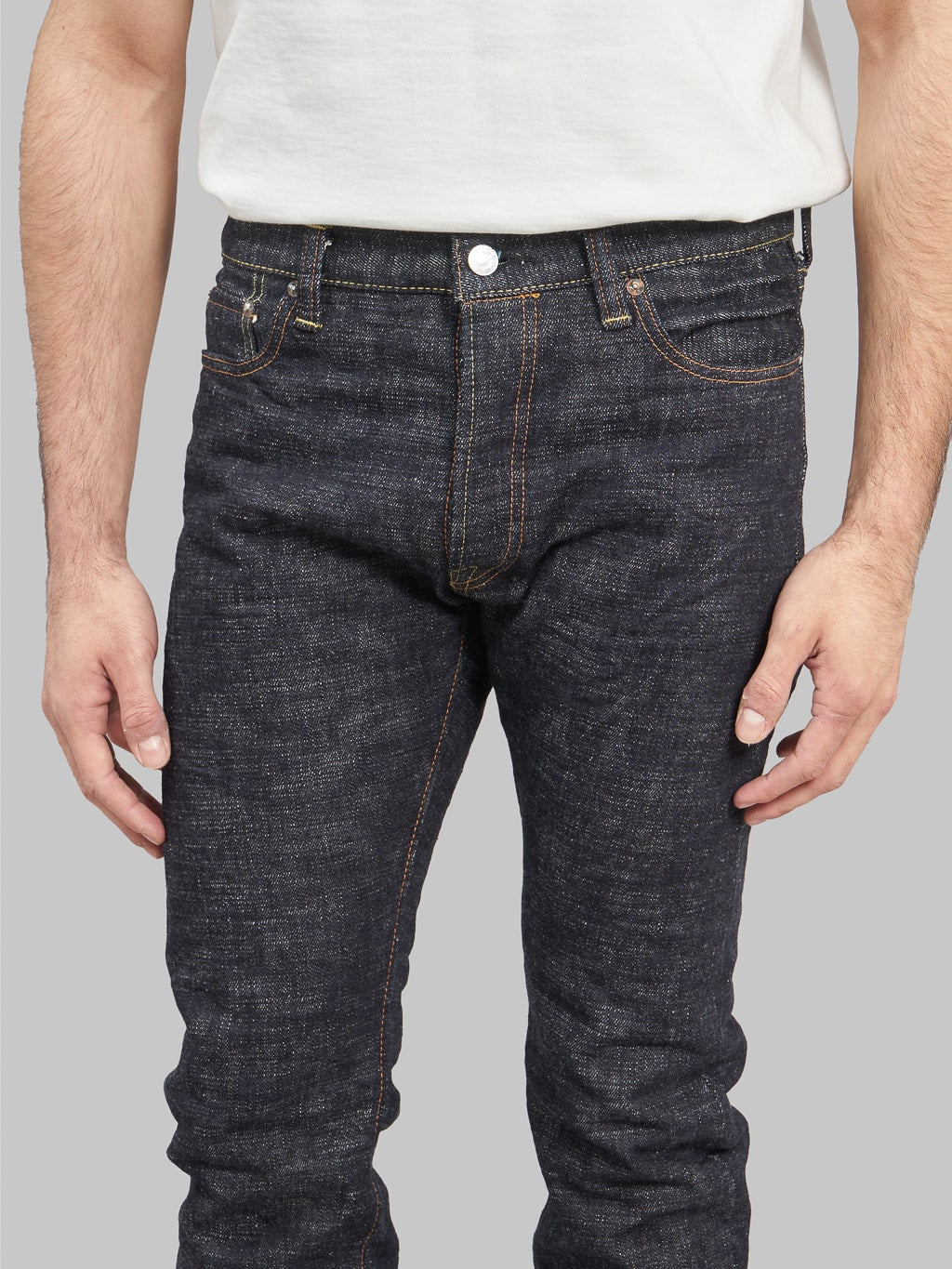The Strike Gold 7109 Ultra Slubby Slim Tapered Jeans waist
