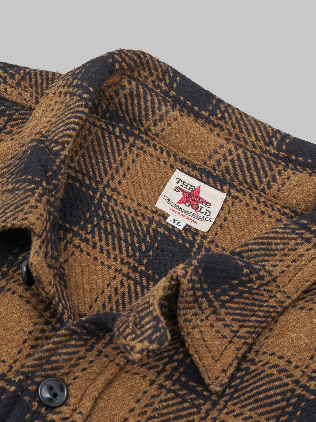 The Strike Gold SGS2203 Recycled Cotton Flannel Mixed Nep Check Work Shirt Brown