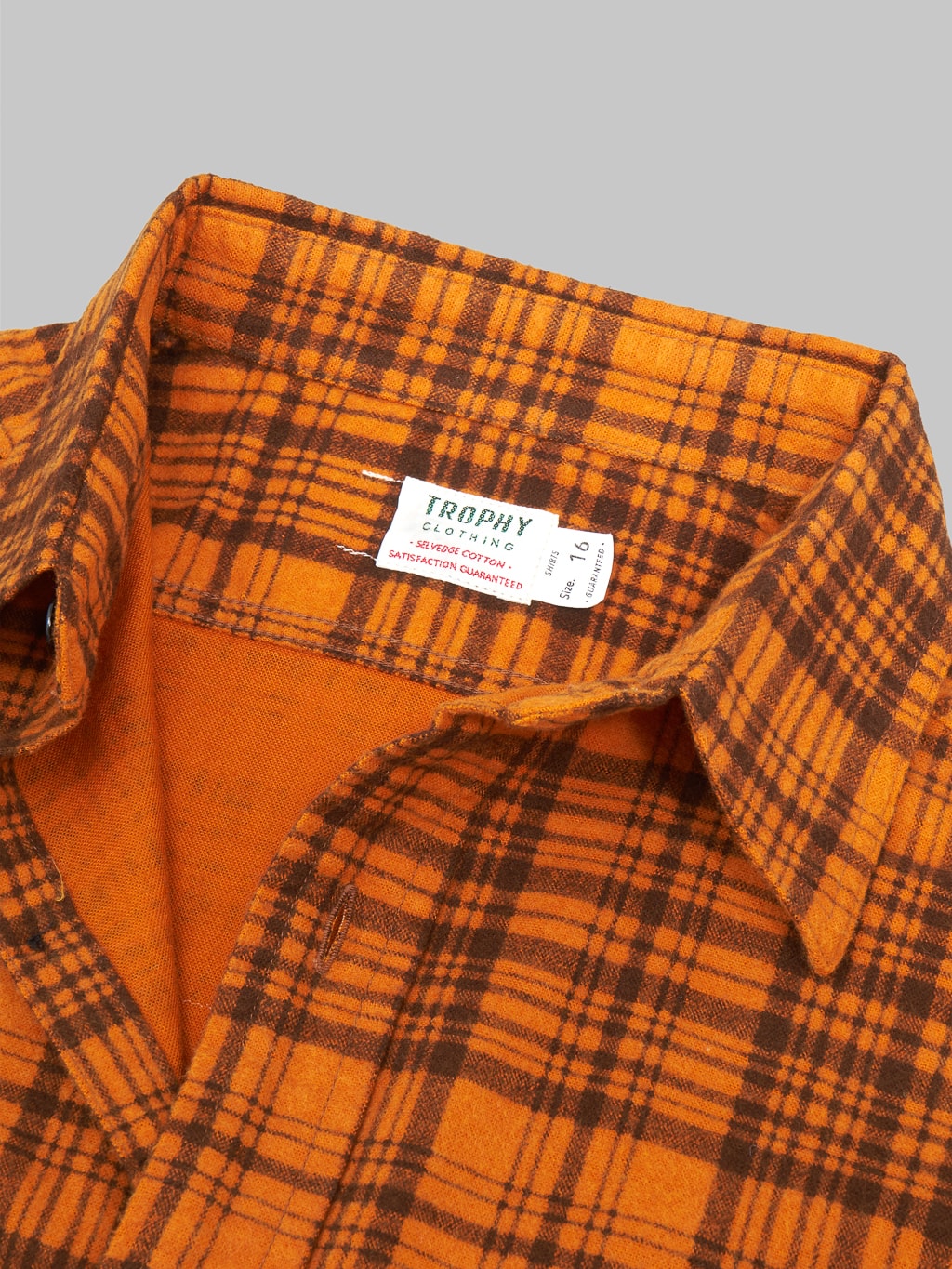 Trophy Clothing Machine Signal Check Shirt Orange collar