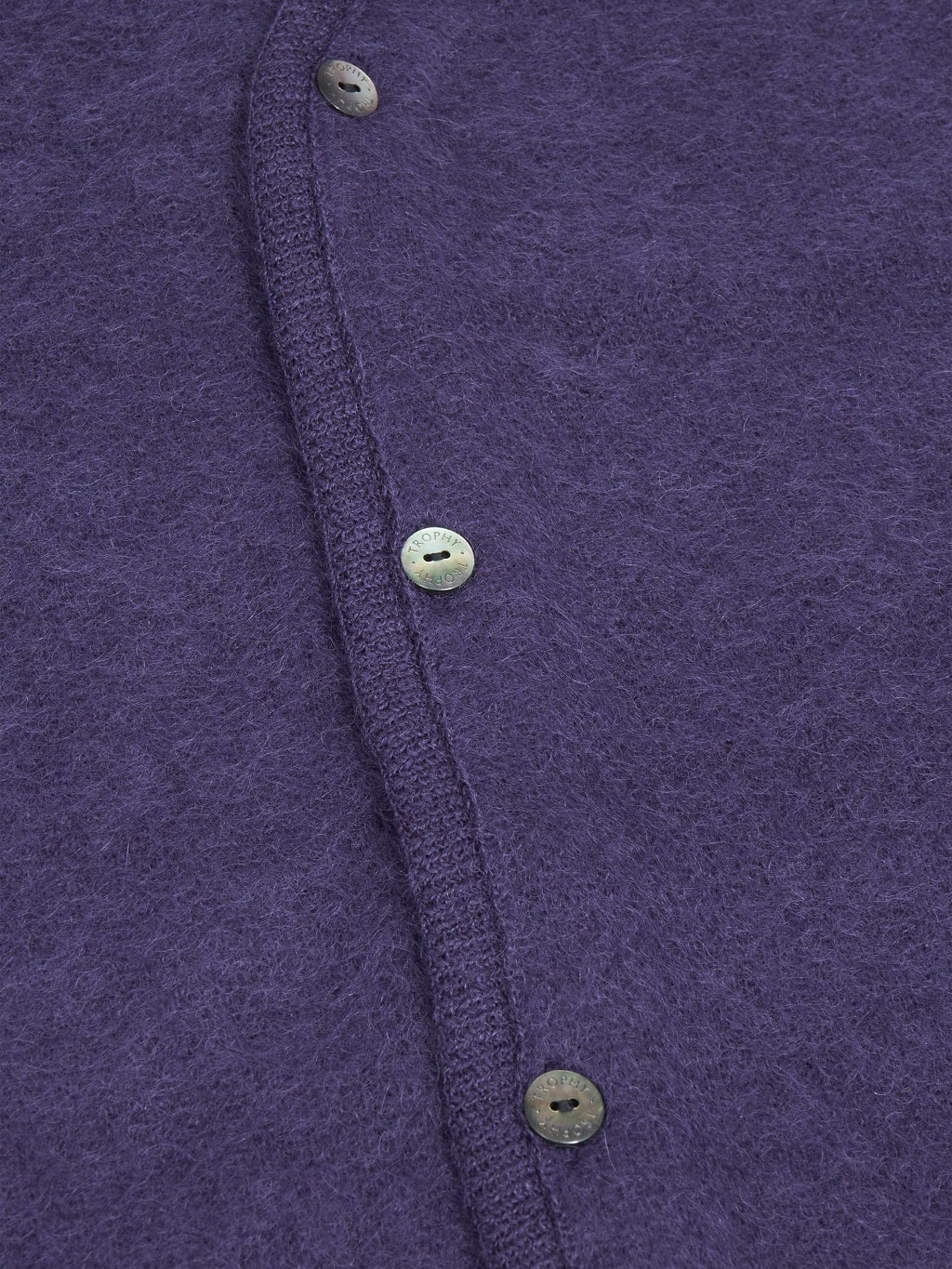 Trophy Clothing Mohair Knit Cardigan Dark Purple buttons