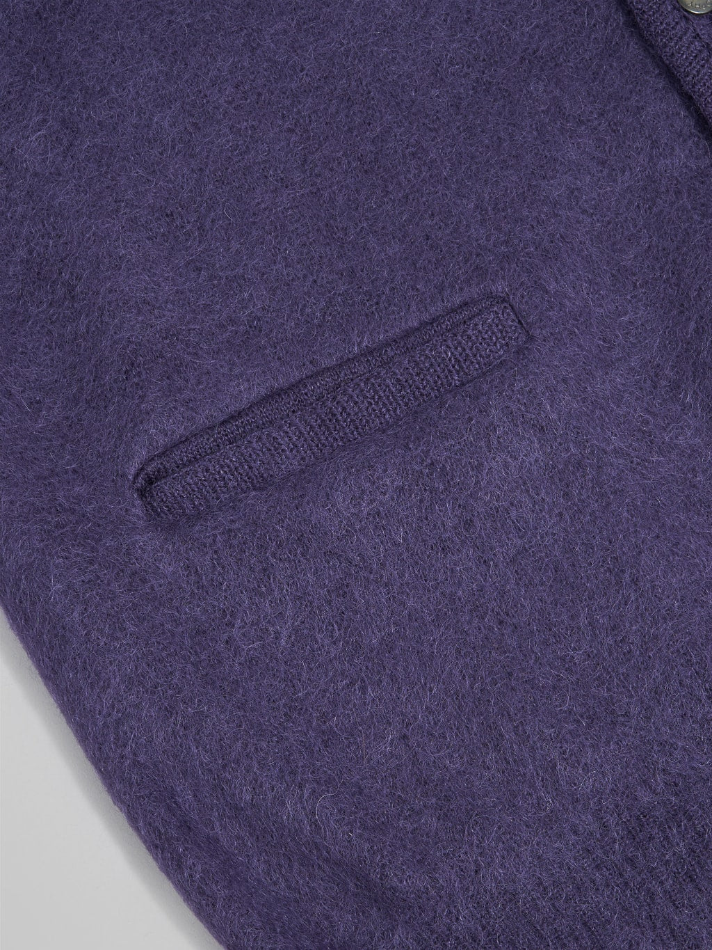 Trophy Clothing Mohair Knit Cardigan Dark Purple fabric