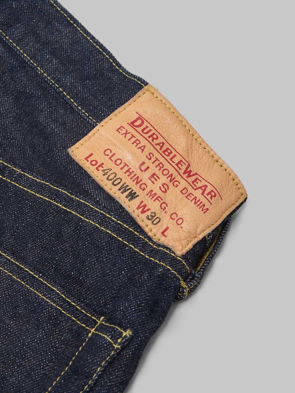 UES 400 WW Post World War Regular Straight Jeans leather patch