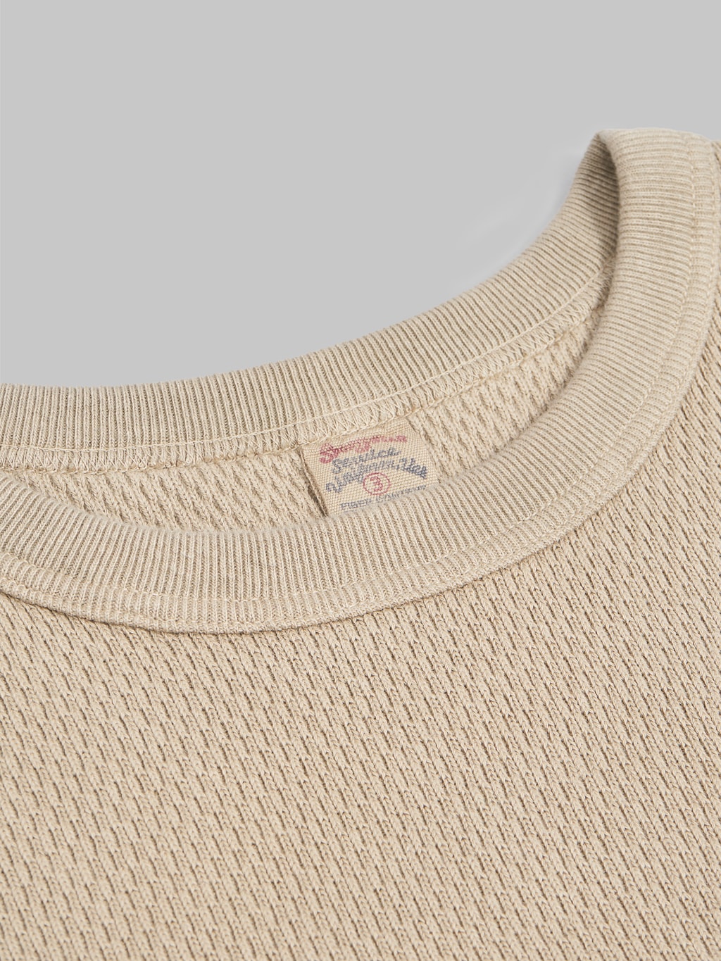 UES Double Honeycomb Thermal TShirt beige crewneck