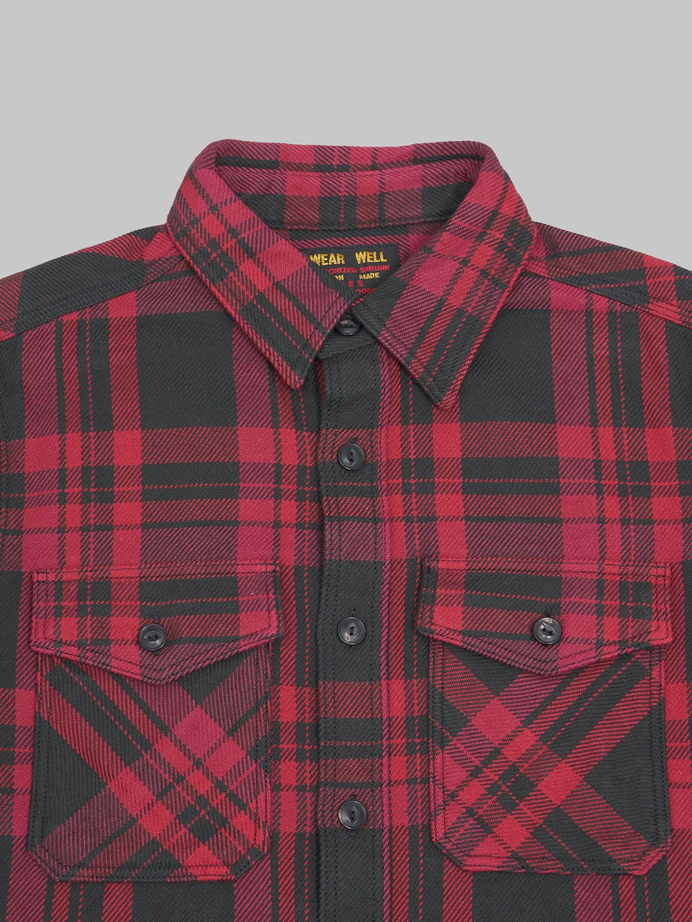 Ues Extra Heavy Flannel Shirt Vivid Red