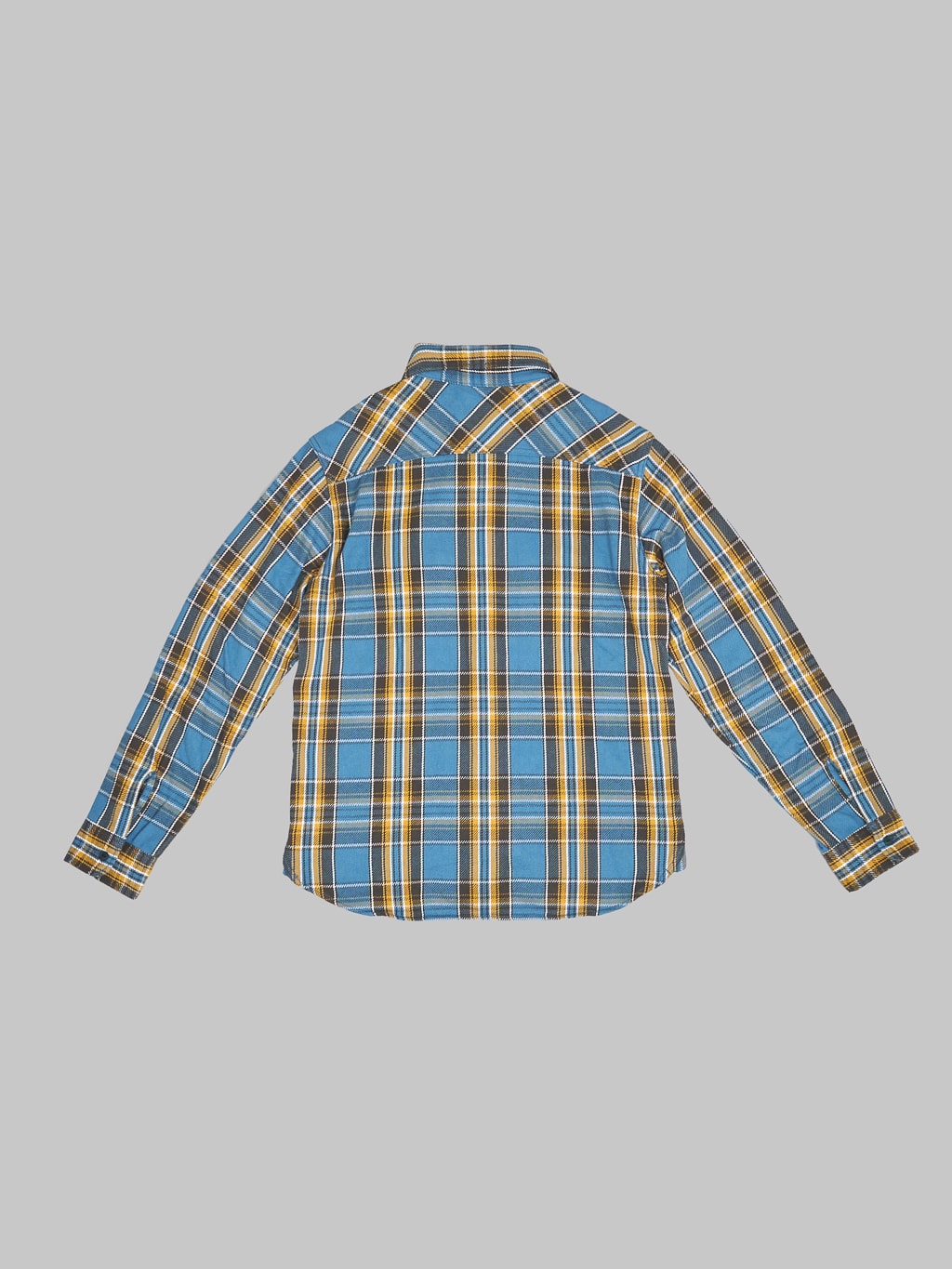 UES Heavy Flannel Shirt Blue back view