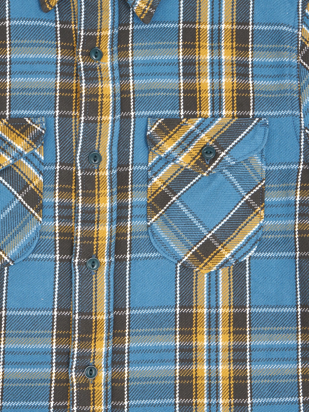 UES Heavy Flannel Shirt Blue pocket details