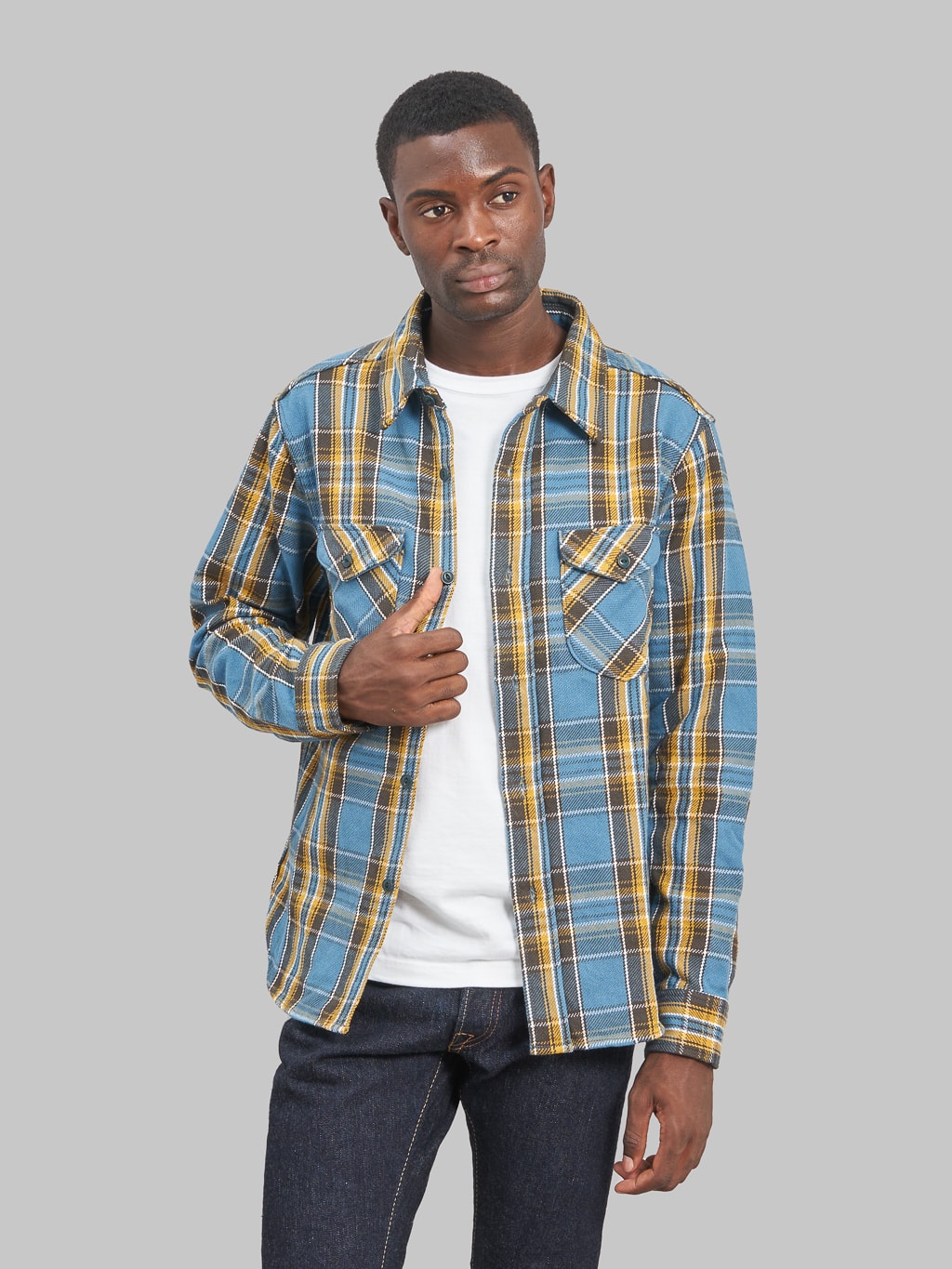 UES Heavy Flannel Shirt Blue