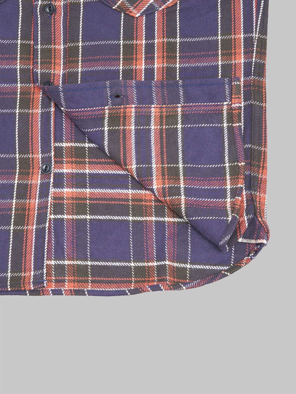 UES Heavy Flannel Shirt Purple  interior fabric