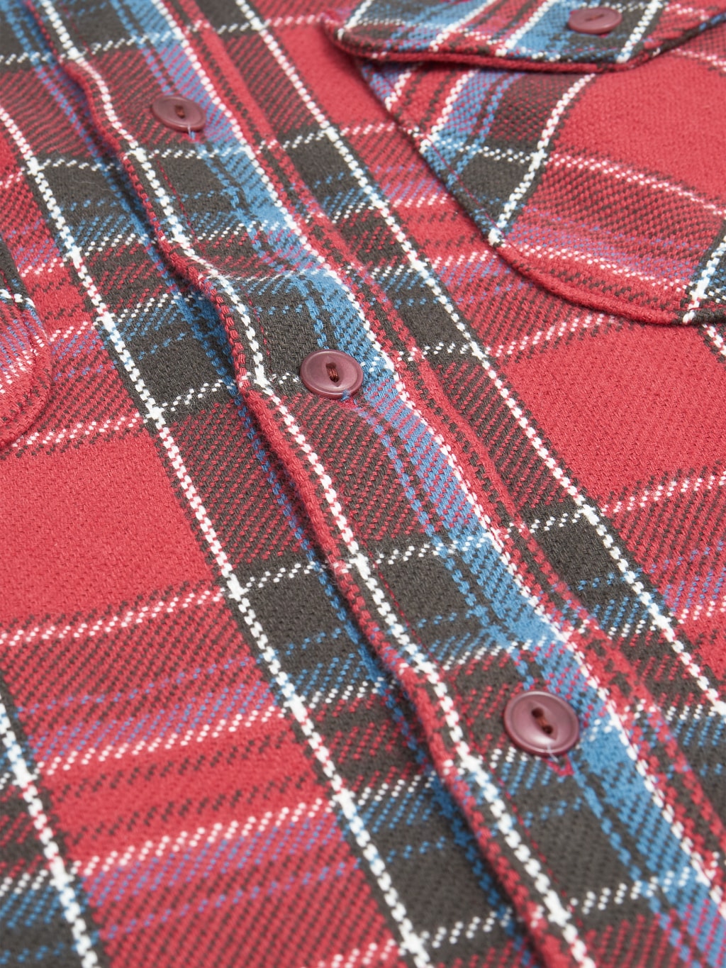 UES Heavy Flannel Shirt Red buttons