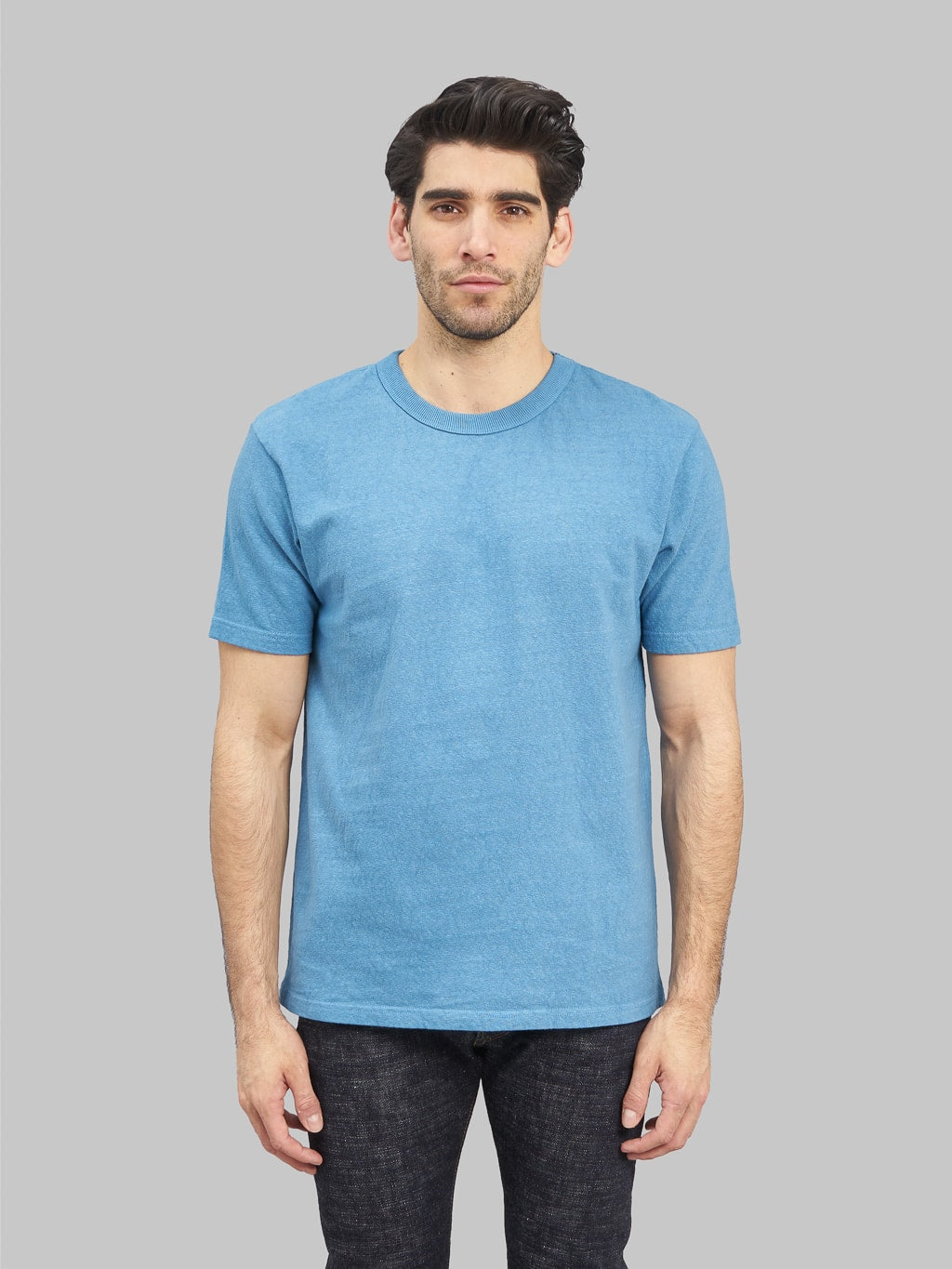 UES No.8 Slub Nep Short Sleeve T-Shirt Blue