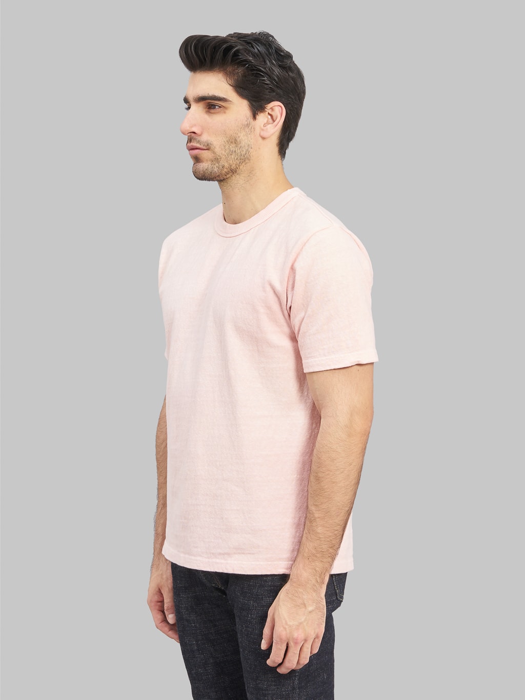 UES N8 Slub Nep Short Sleeve TShirt pink  side fit