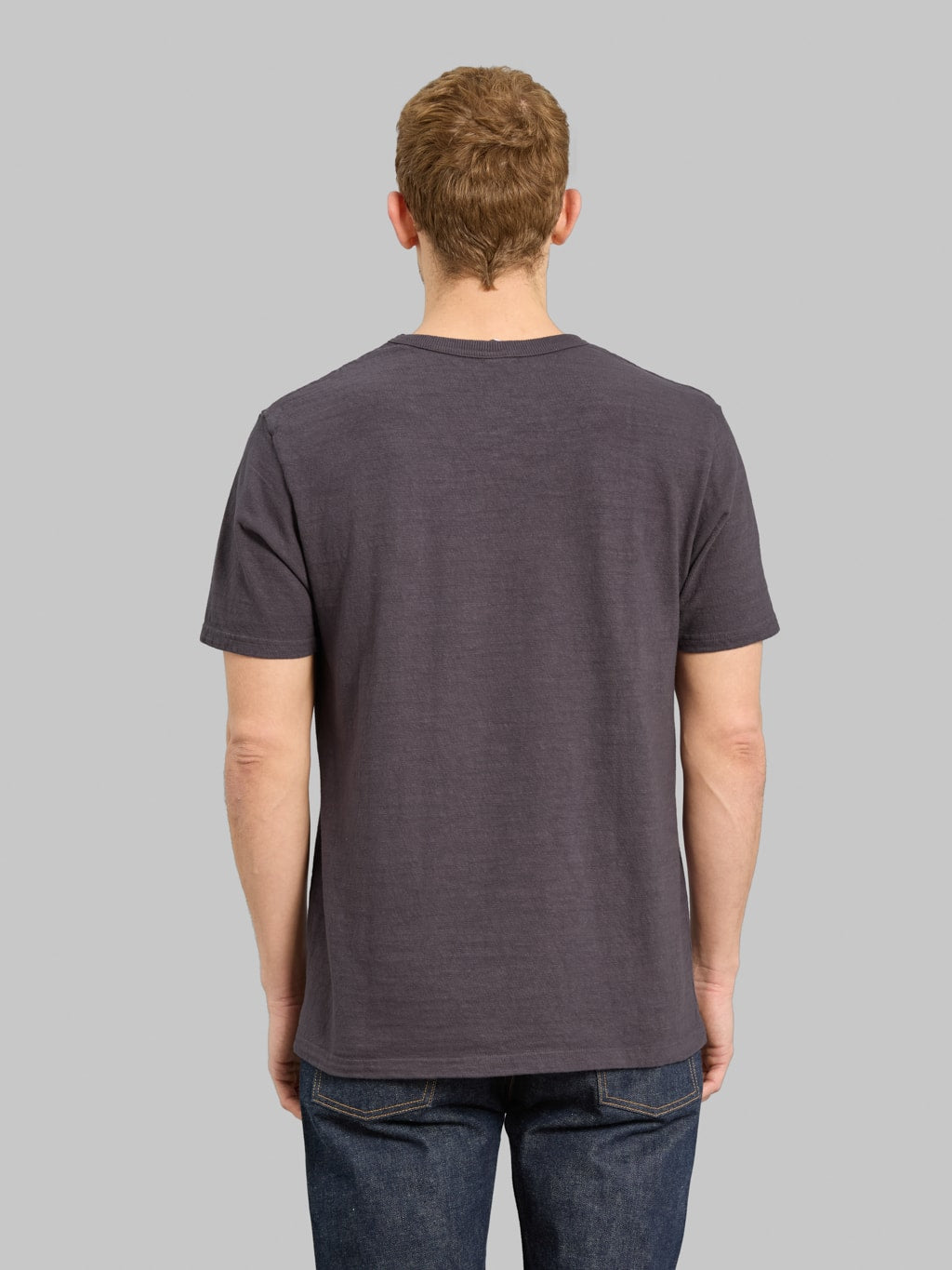 UES No.8 Slub Nep Short Sleeve T-Shirt Purple Navy