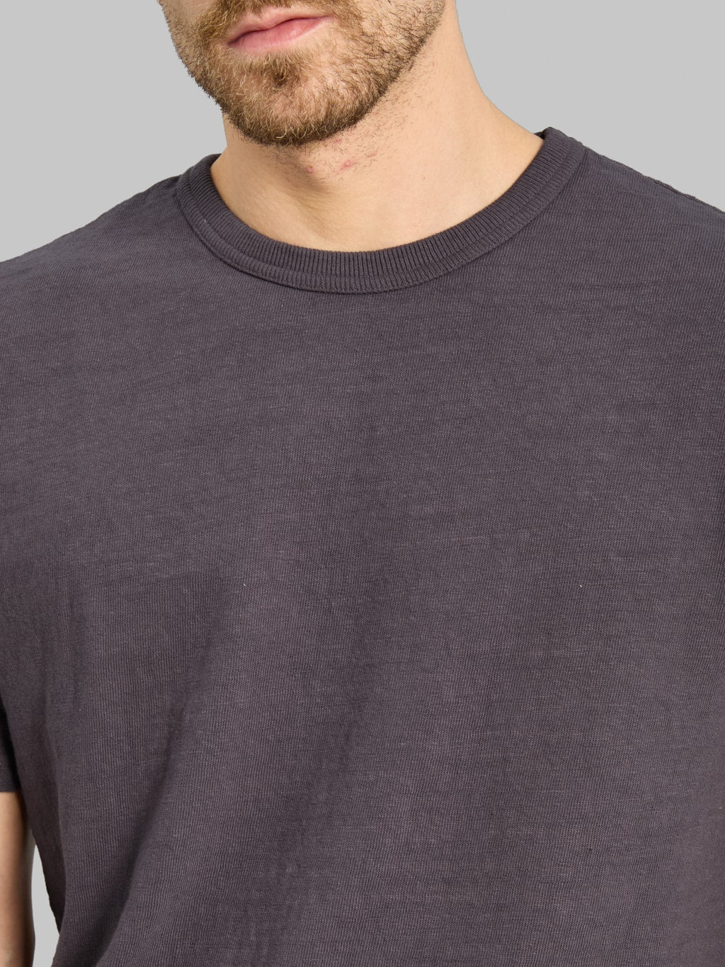 UES No.8 Slub Nep Short Sleeve T-Shirt Purple Navy