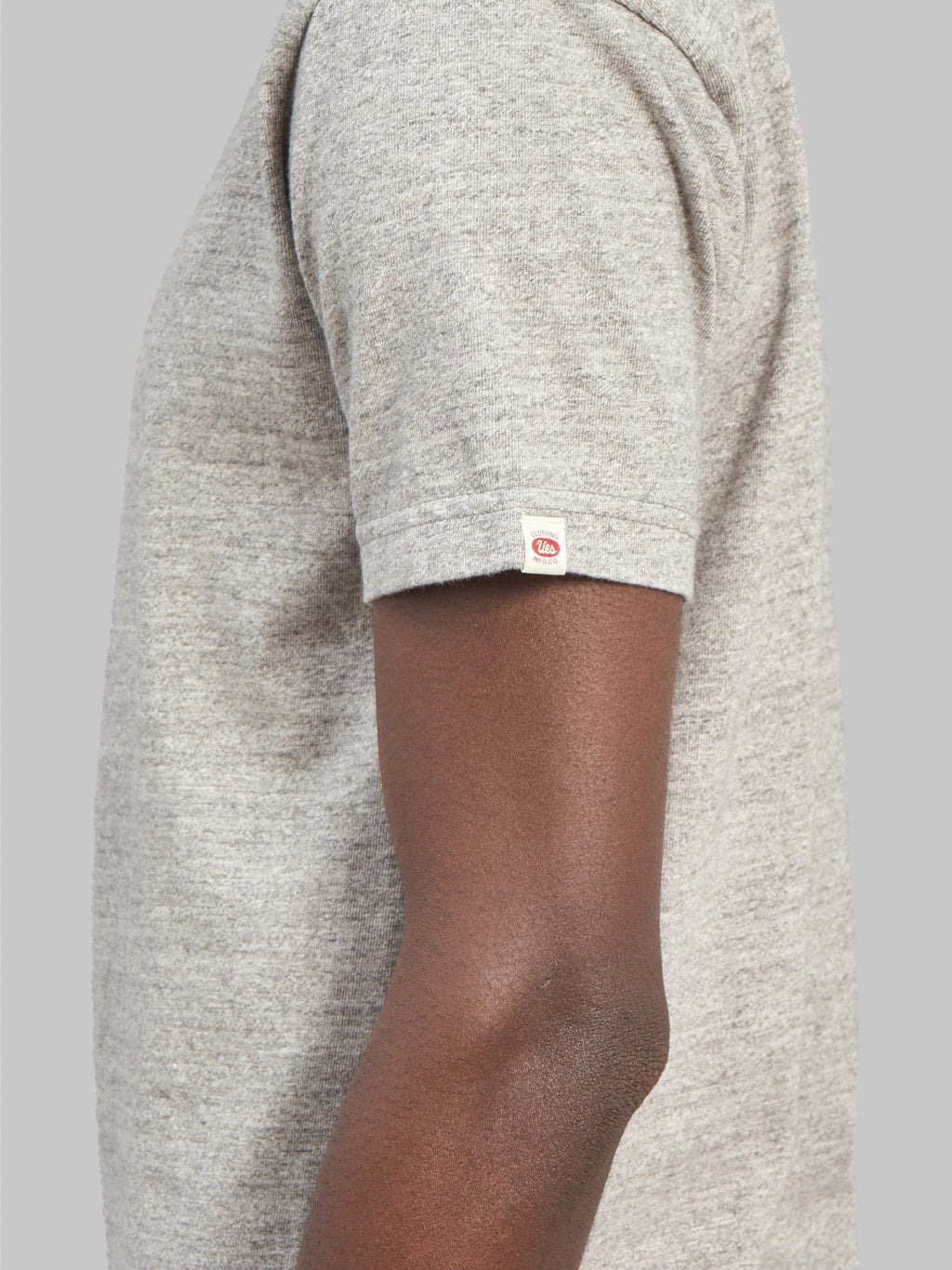 UES Ramayana Henley Neck TShirt grey  sleeve logo