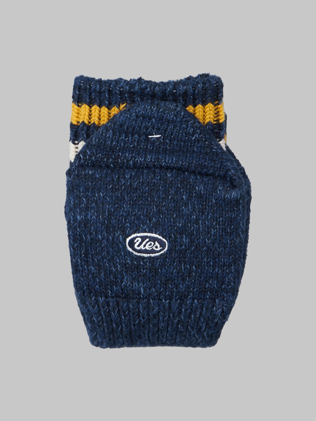 UES Sneakers Socks Navy and Yellow logo