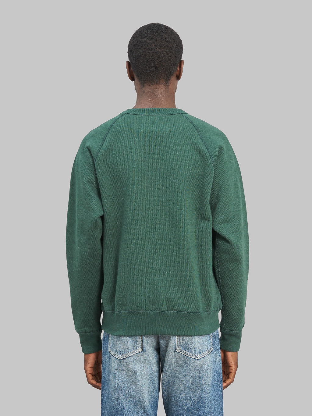 Wonder Looper Pullover Crewneck Double Heavyweight French Terry green model back