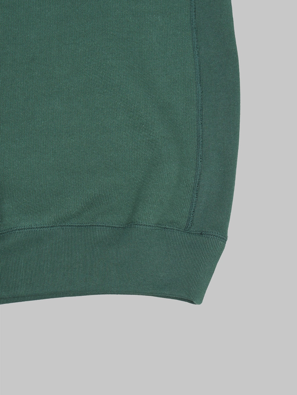 Wonder Looper Pullover Crewneck 701gsm Double Heavyweight French Terry Green hem finishing 