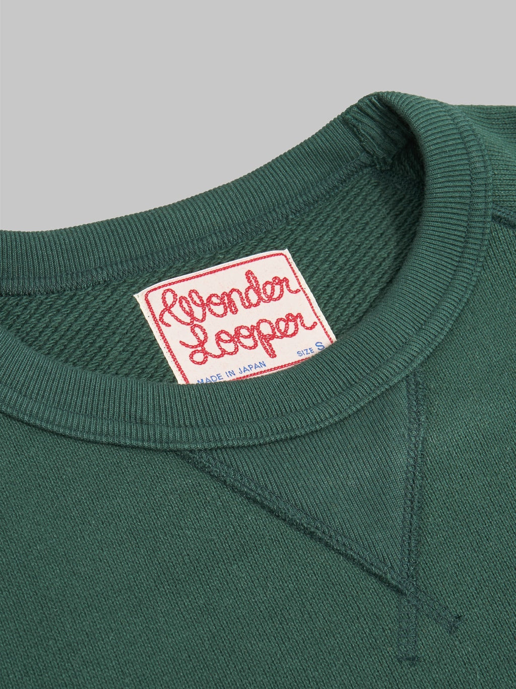 Wonder Looper Pullover Crewneck 701gsm Double Heavyweight French Terry Green brand details