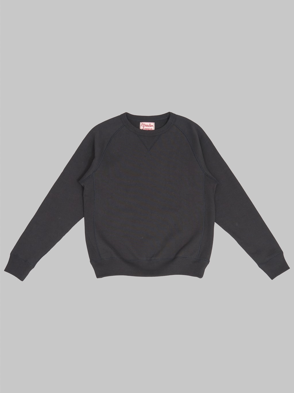 Wonder Looper Pullover Crewneck Double Heavyweight French Terry Black Front 
