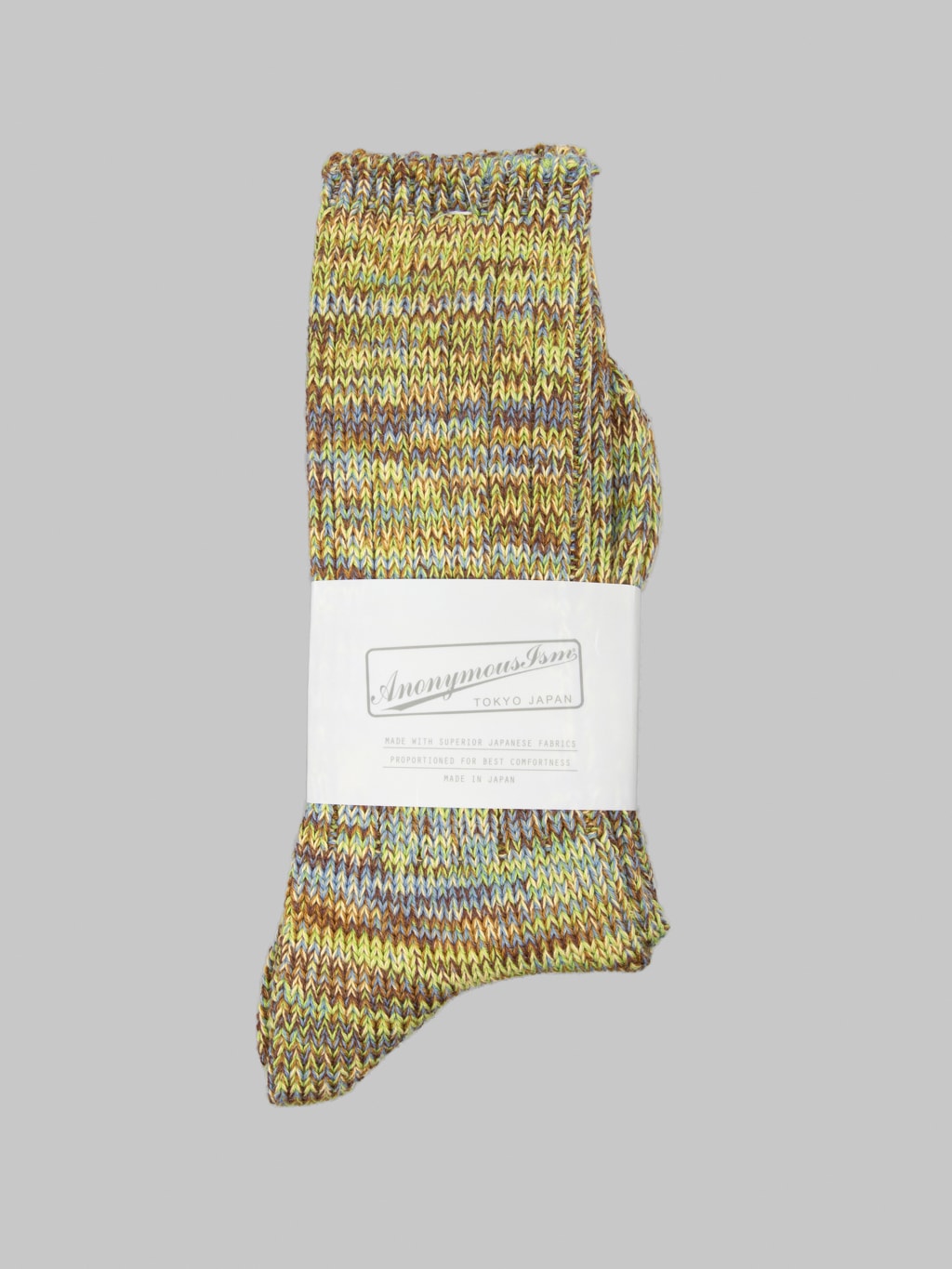 Anonymous Ism 5 Colour Mix Crew Socks Autumn Grass