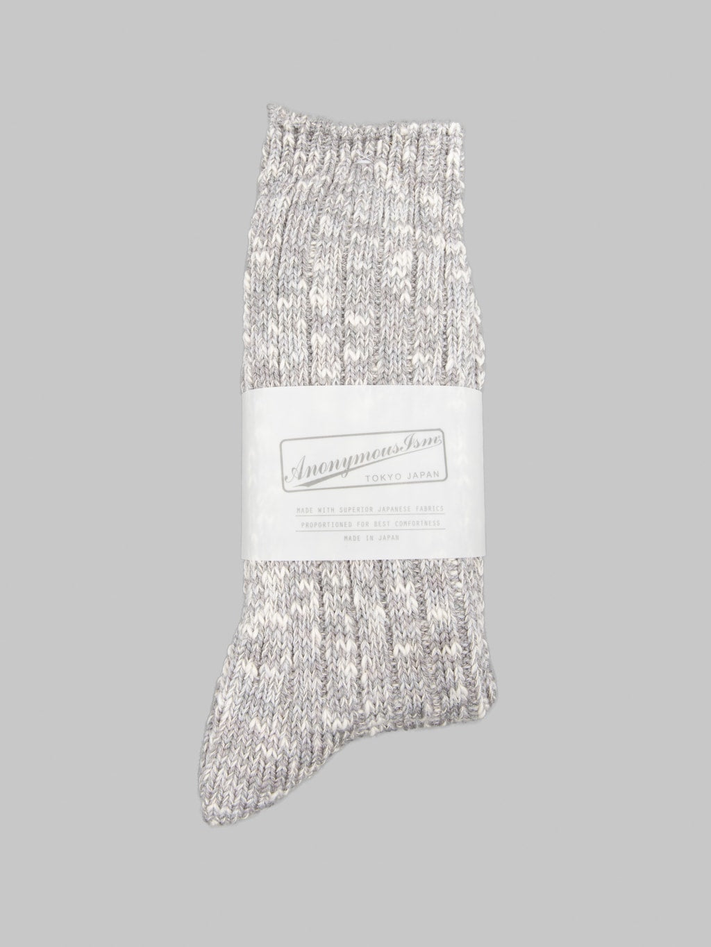 Anonymous Ism Classic Slub Crew Socks Medium Grey