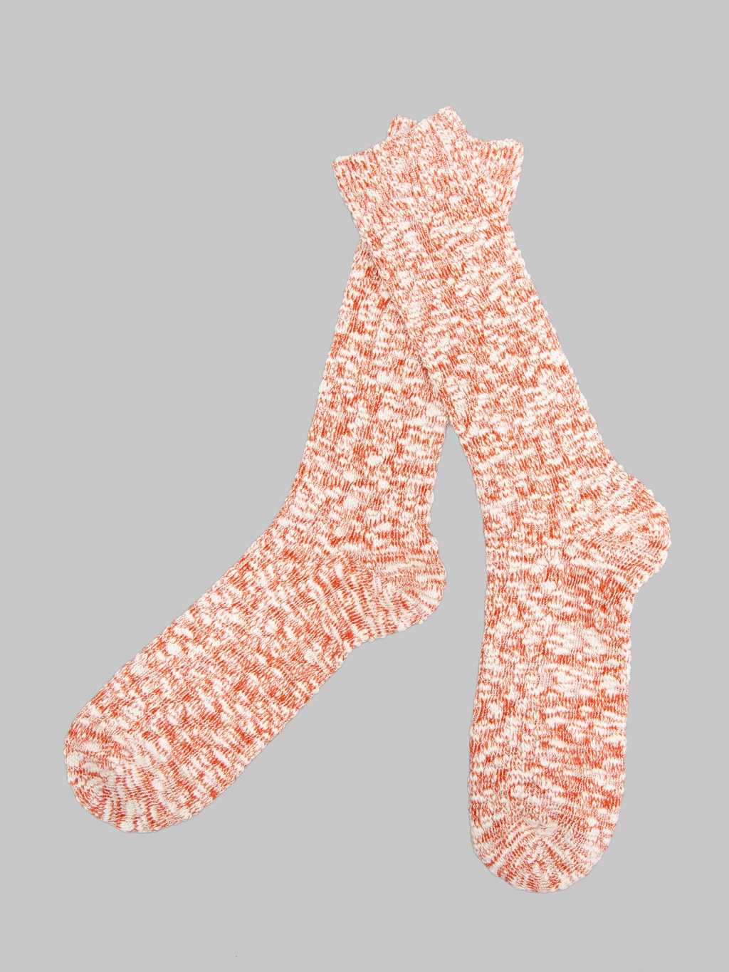 Anonymous Ism Light Weight Slub Crew Socks Teracotta