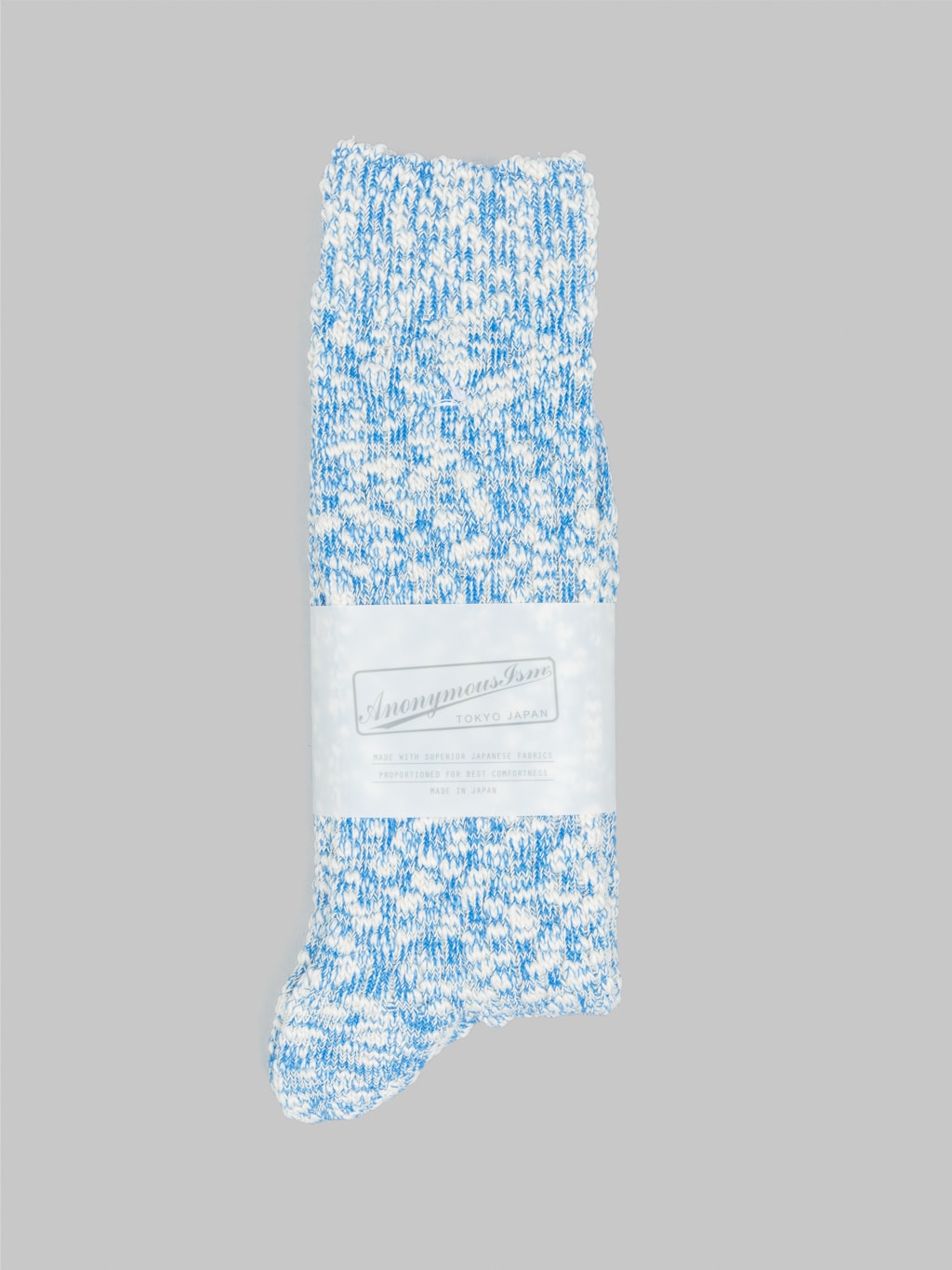 anonymous ism light weight slub crew socks blue