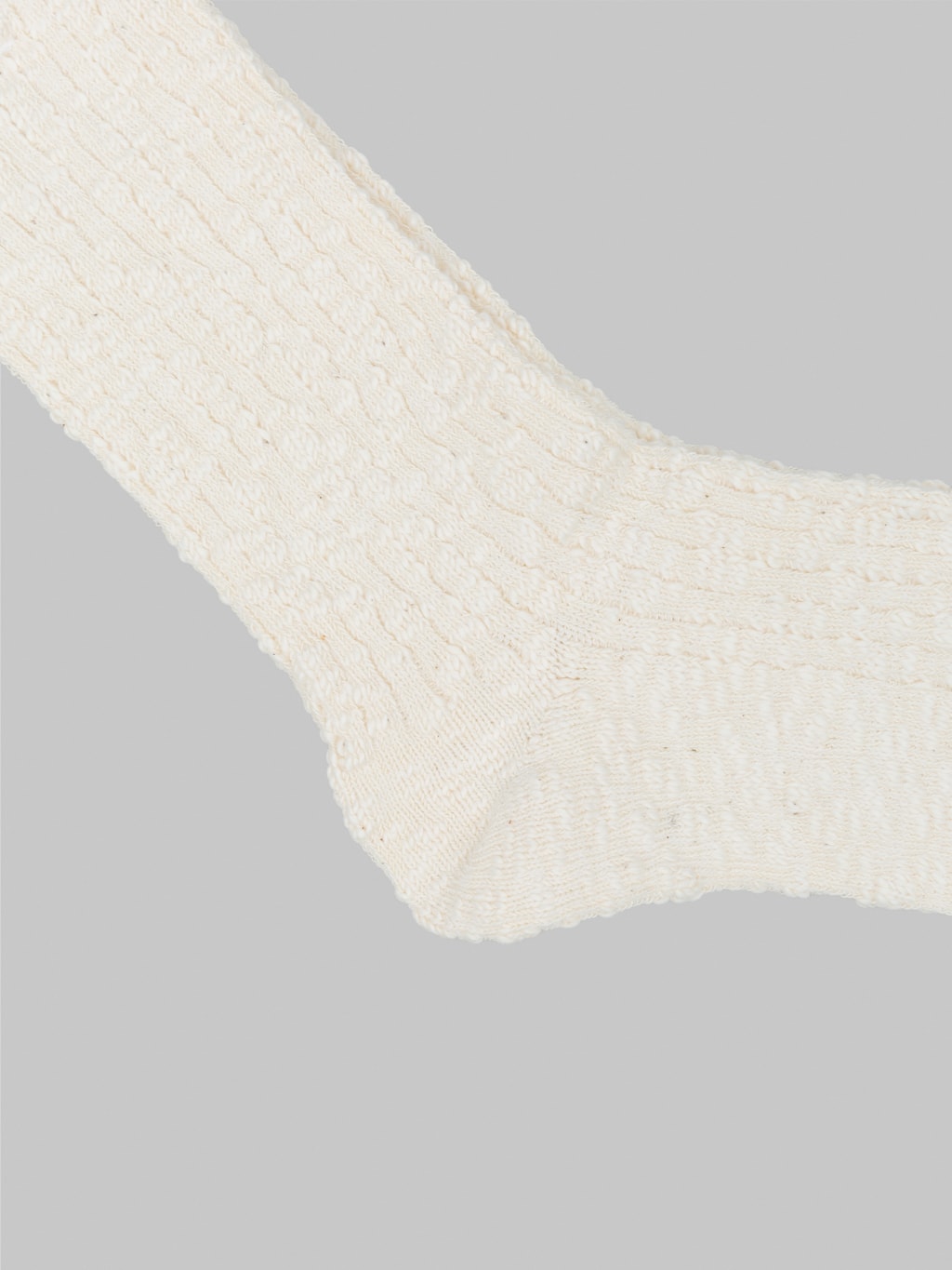 anonymous ism light weight slub crew socks ivory heel