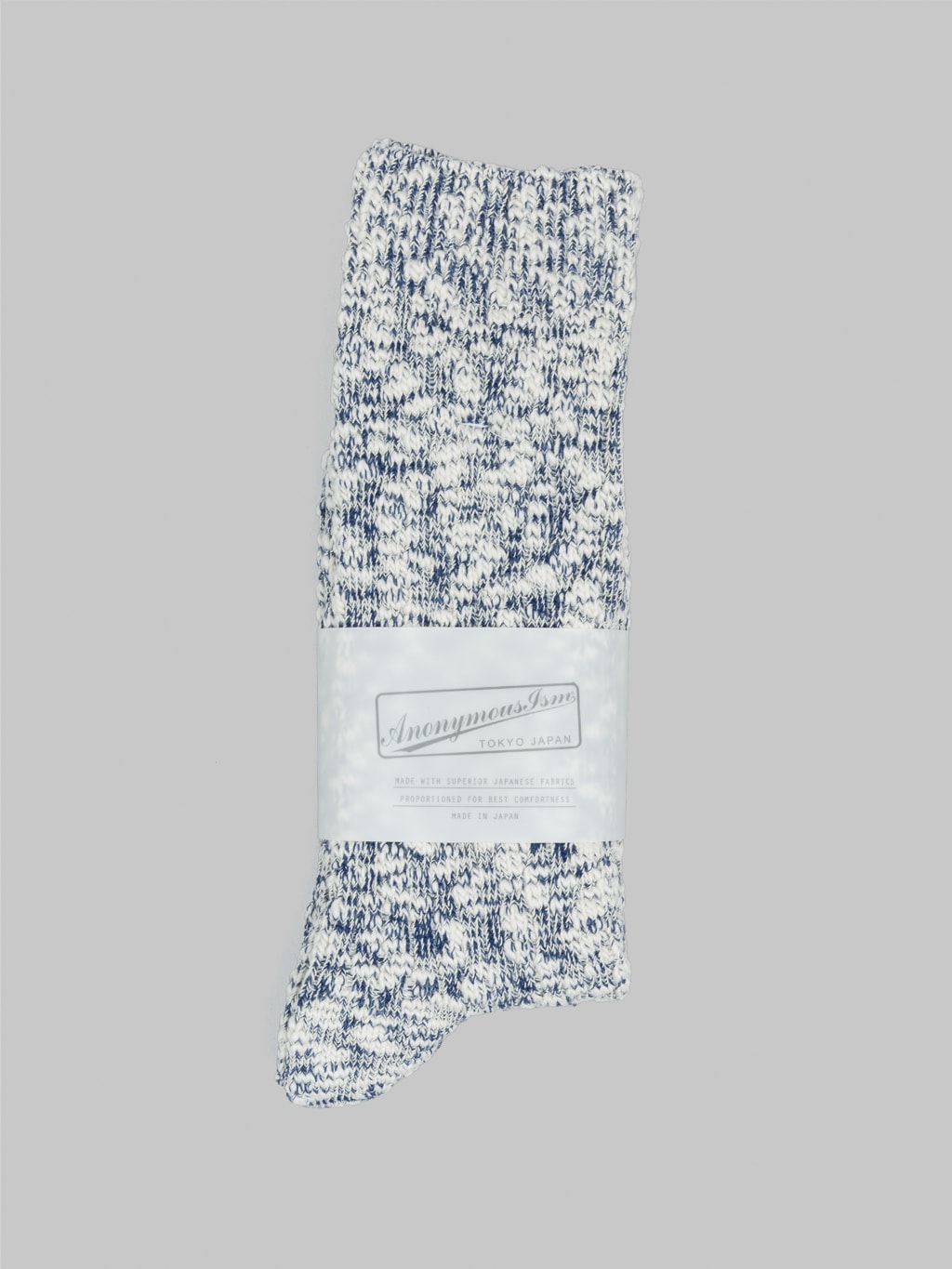 anonymous ism light weight slub crew socks navy