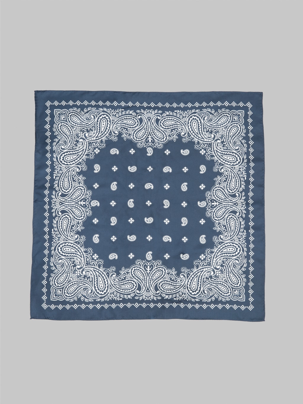 anonymous ism paisley and dots silk bandana navy