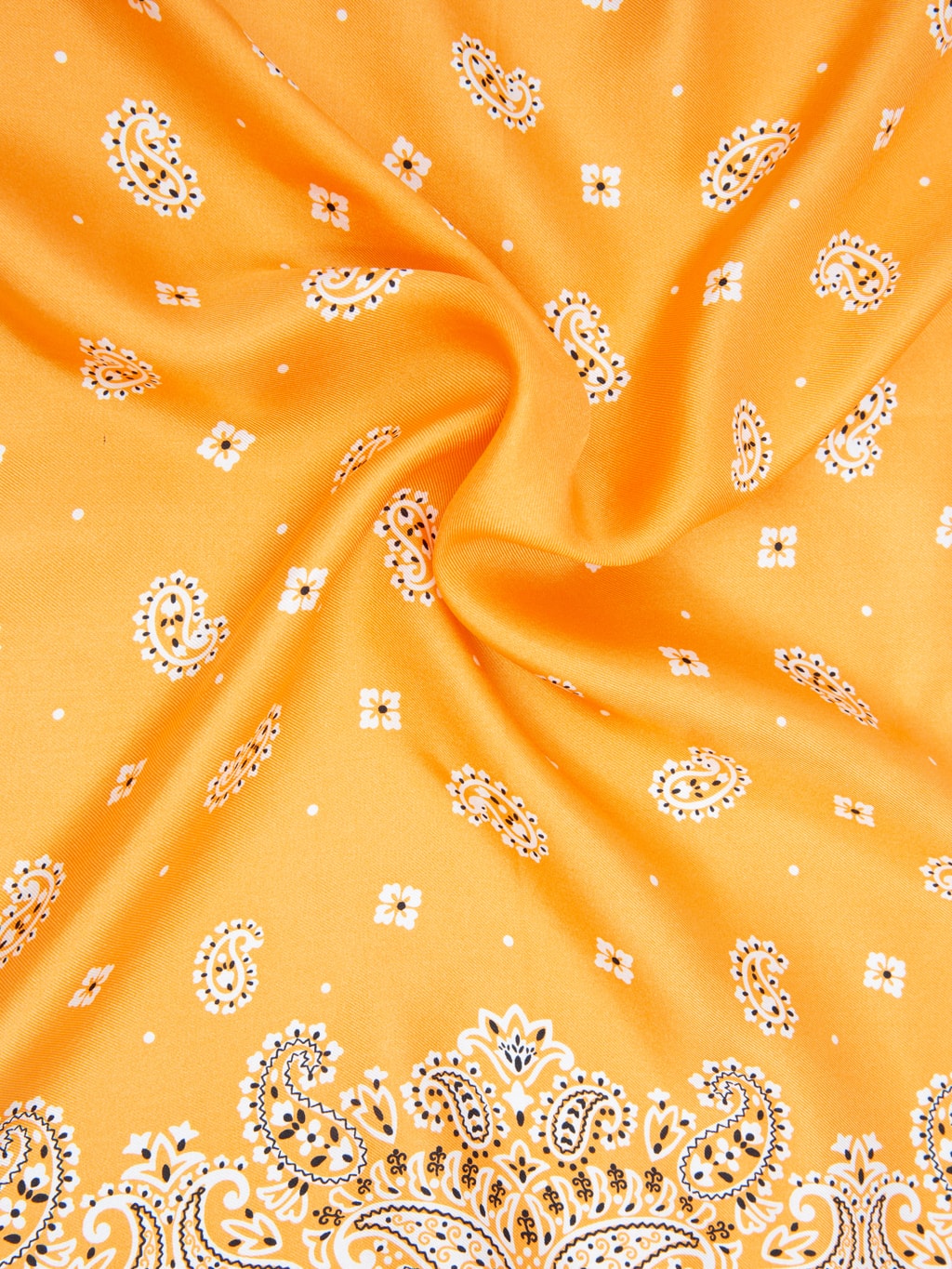 anonymous ism paisley and dots silk bandana yellow texture