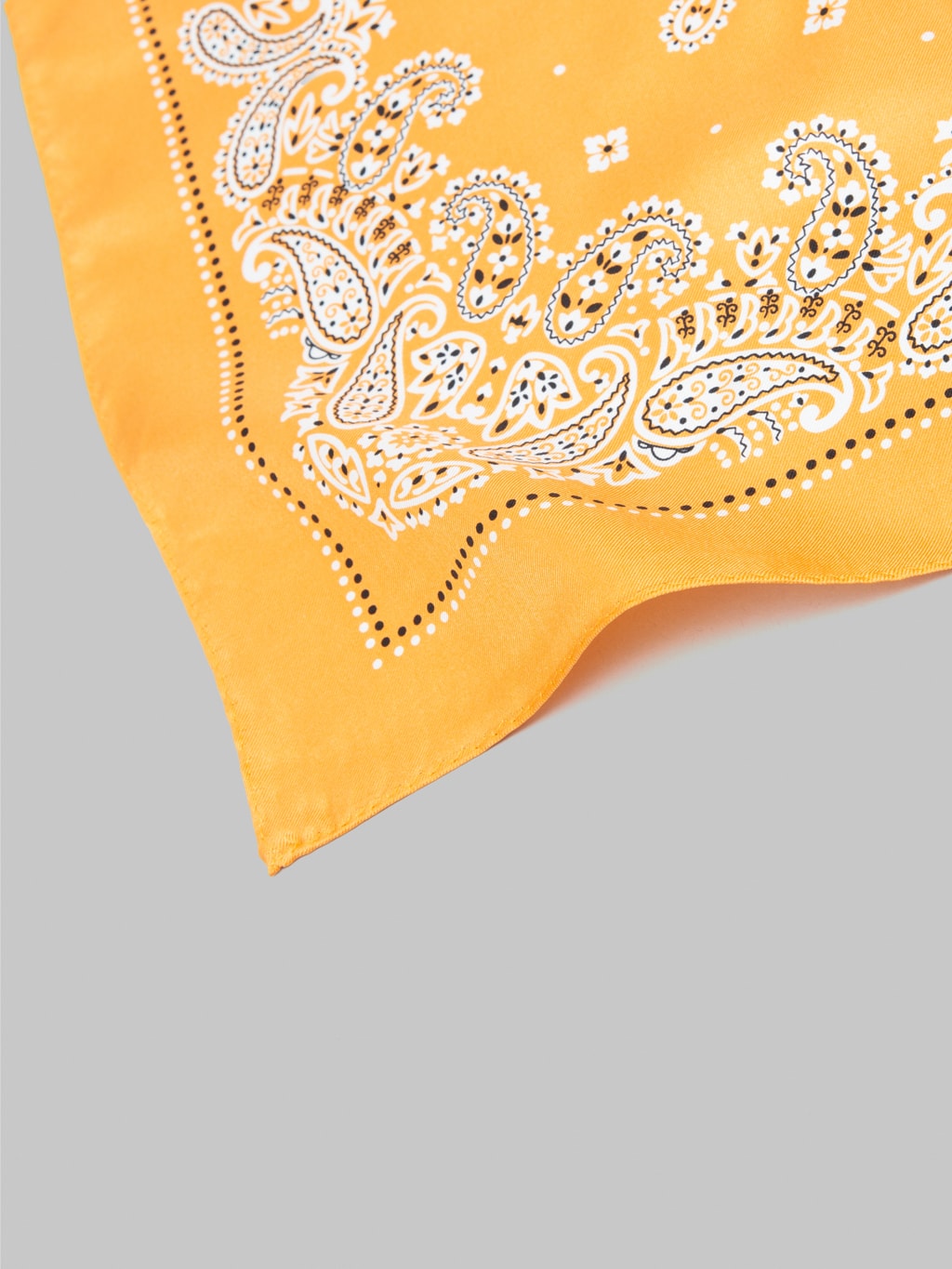 anonymous ism paisley and dots silk bandana yellow closeup